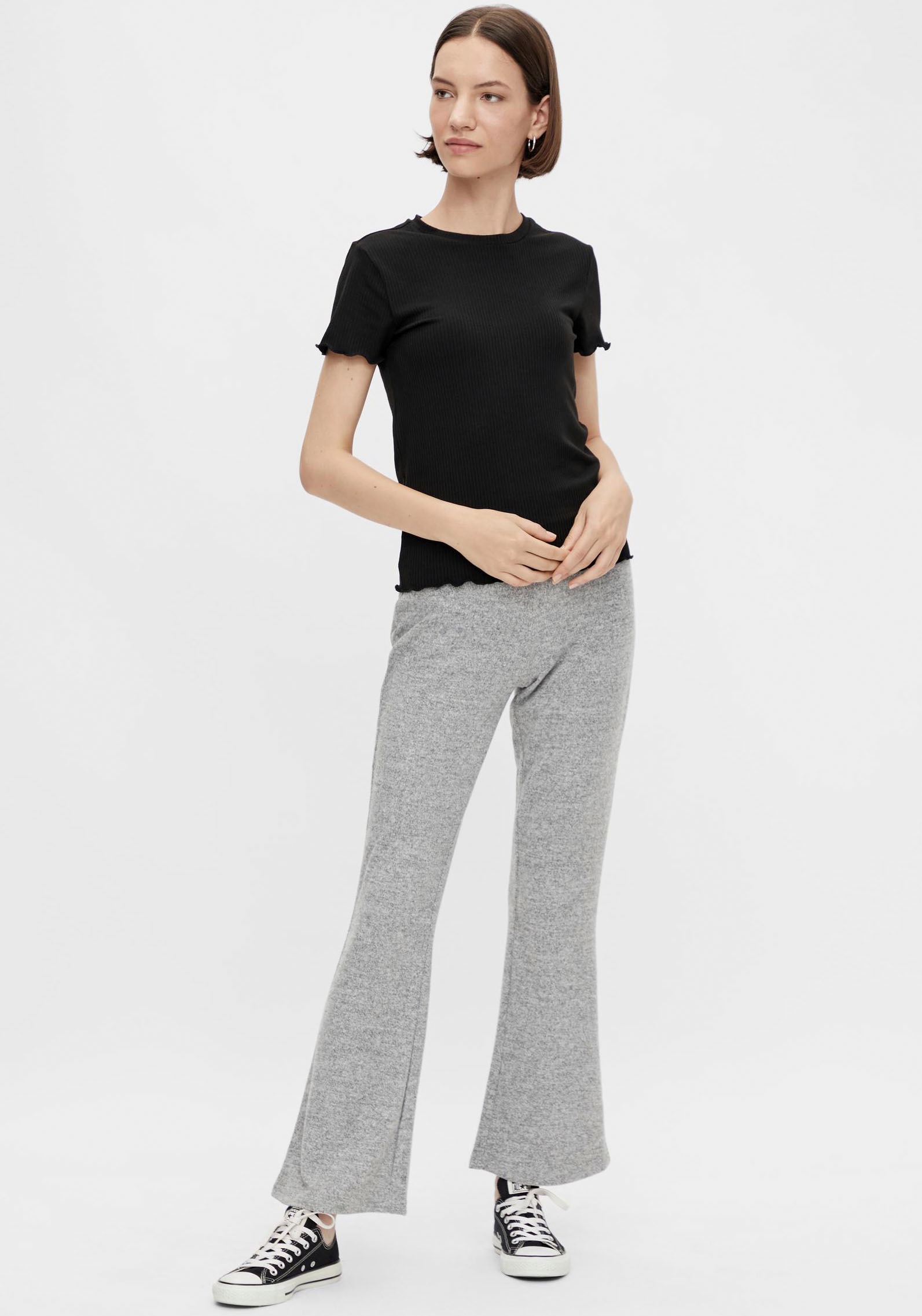 pieces T-shirt à manches courtes »PCNICCA SS O-NECK  TOP KAC BFD« Viskosemischung, slim fit