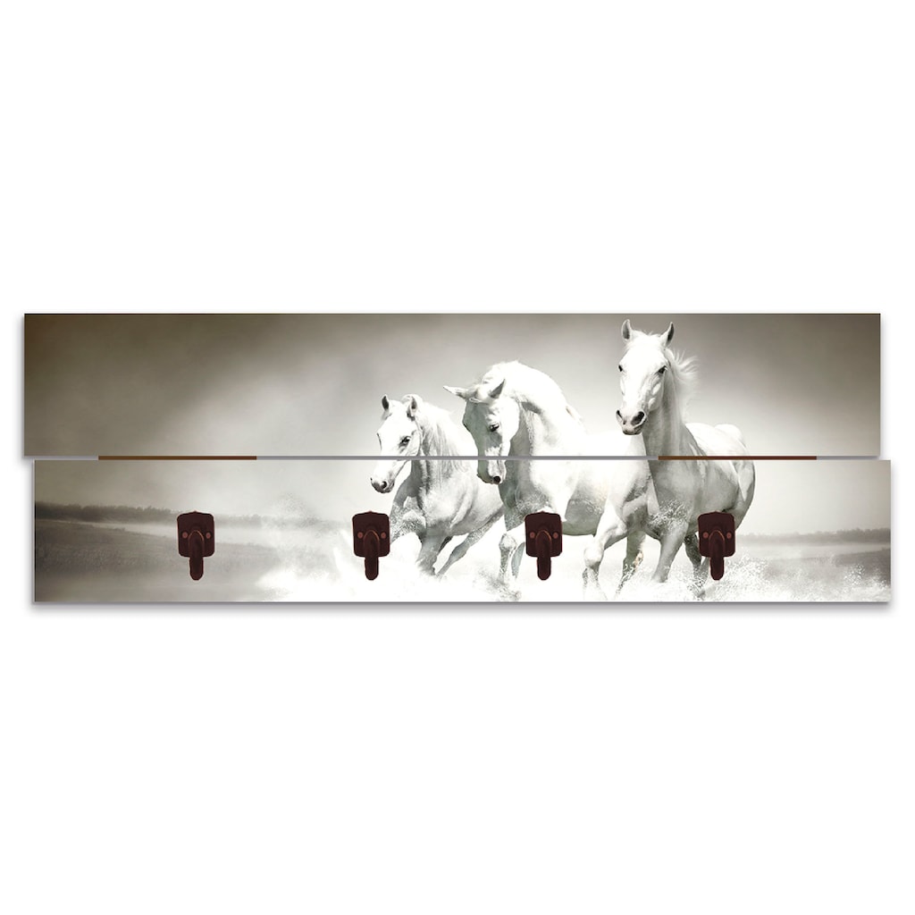 Artland Garderobenleiste »Herde von weissen Pferden«