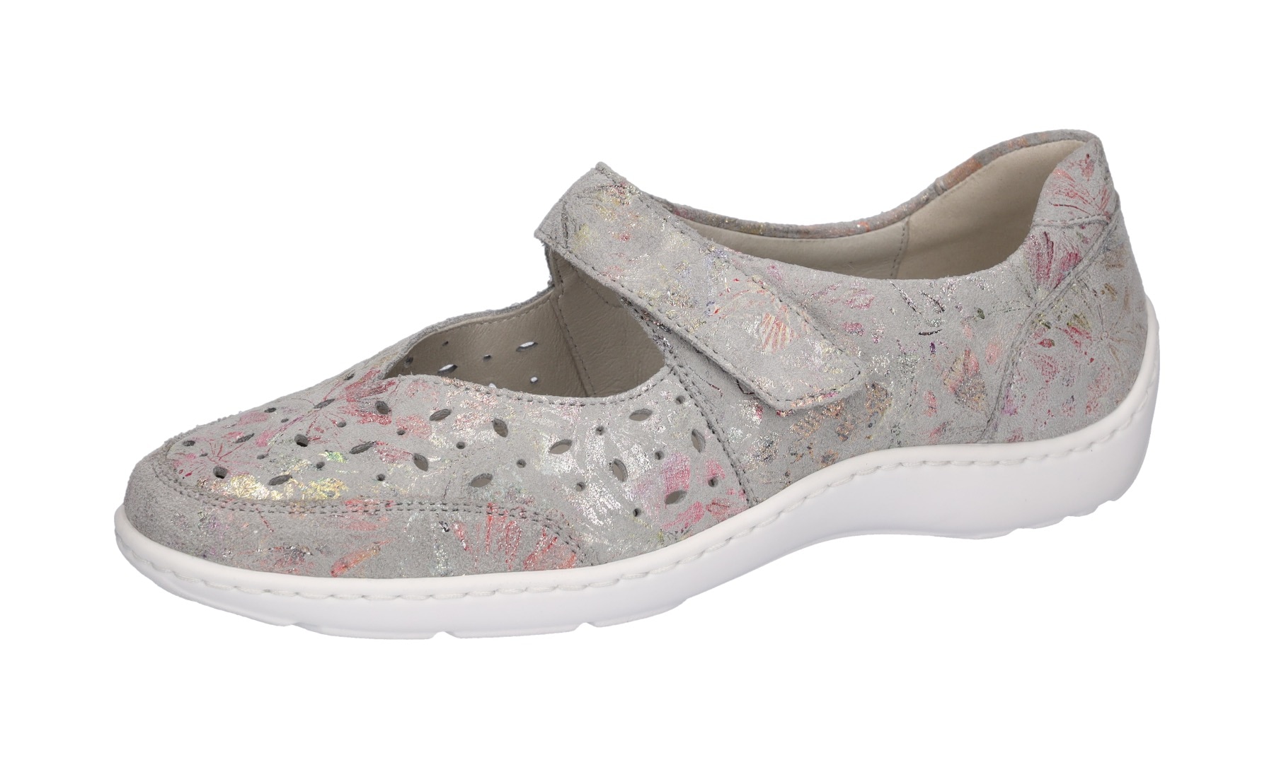 Image of Waldläufer Riemchenballerina "HENNI", Keilabsatz, Halbschuh, Komfortschuh mit Perforation, Weite H