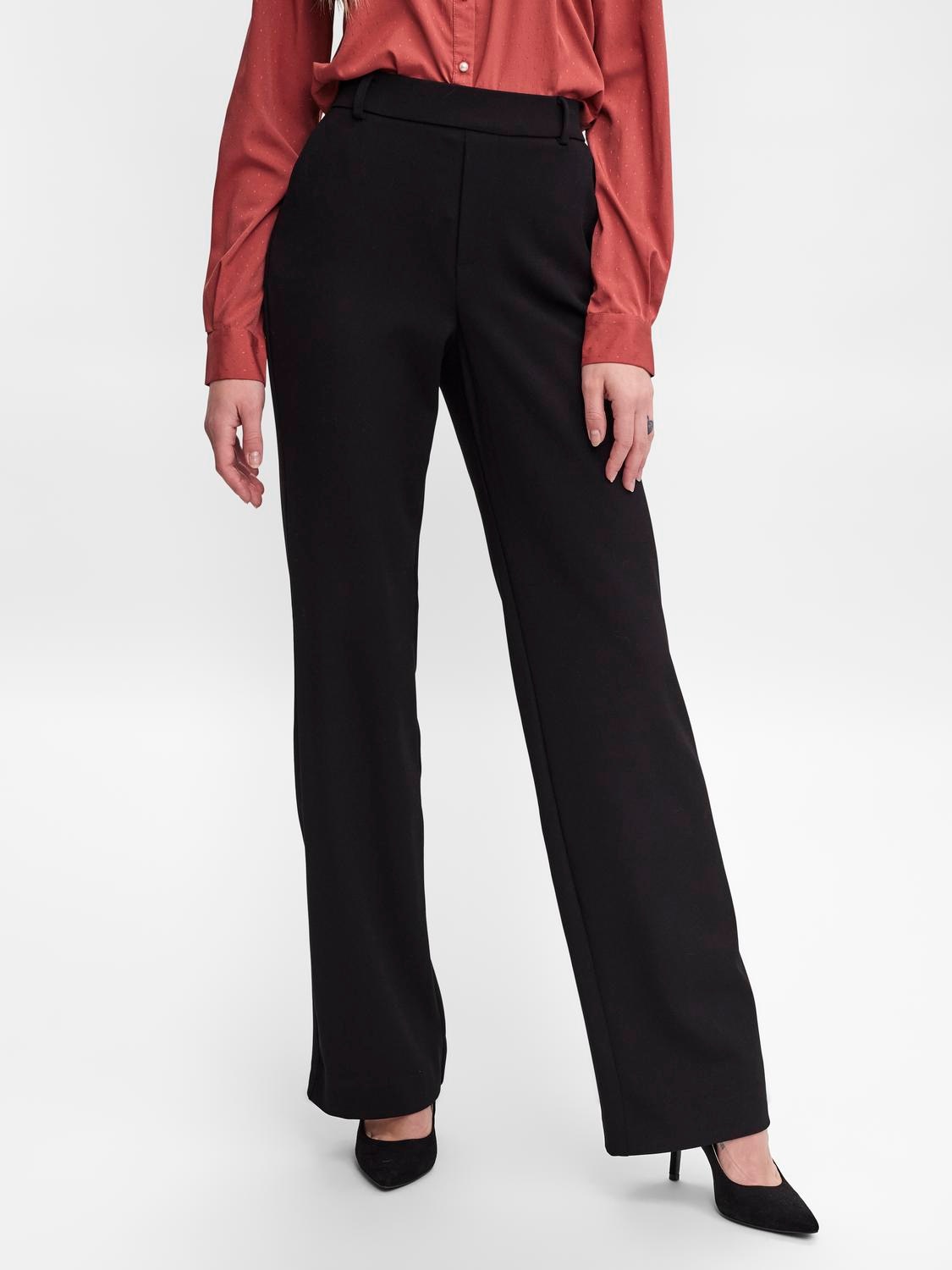 Image of Vero Moda Anzughose "VMMAYA MR STRAIGHT SOLID PANT" Materialmix, mit Stretch, mide rise, straight fit