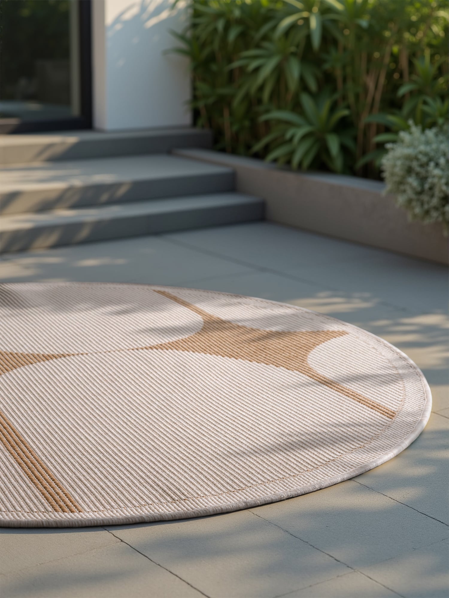 HANSE Home Outdoorteppich »Bowen Wendeteppich«, rund, 5 mm Höhe, In und Outdoor, Flachgewebe, wetterfest, pflegeleicht, robust