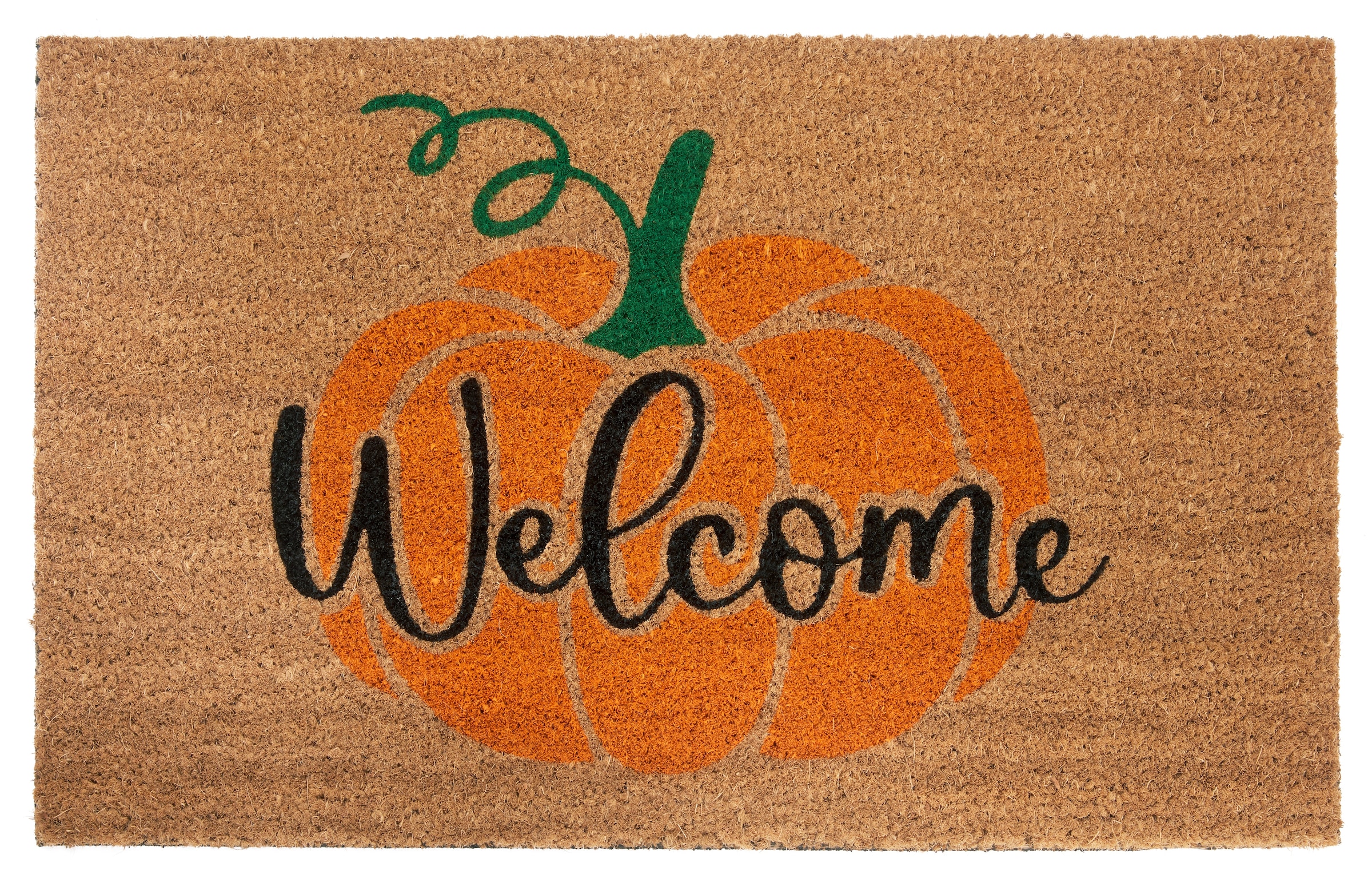 Image of HANSE Home Fussmatte "Mix Mats Kokos Welcome Pumpkin, Türmatte" rechteckig 15 mm Höhe Kokos, Schmutzfangmatte, Outdoor, Rutschfest, Innen, Kokosmatte, Flur
