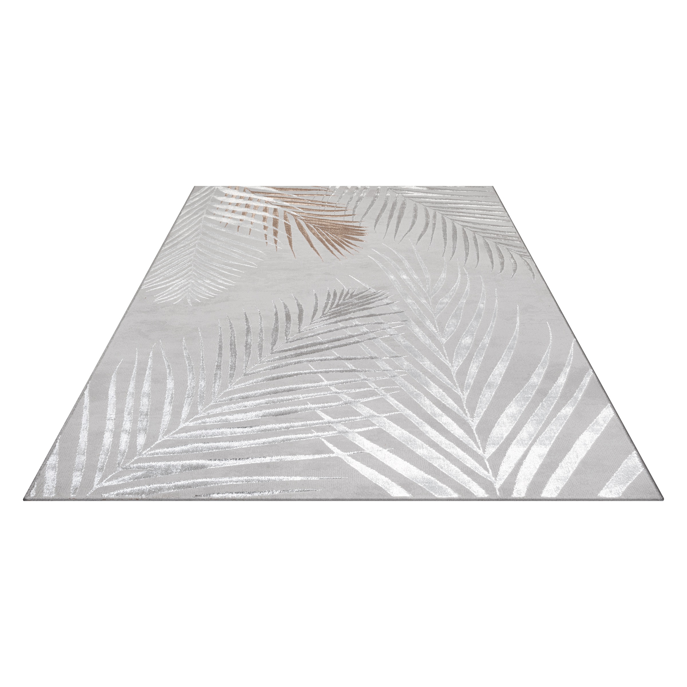 Image of GOODproduct Teppich "Luvvi" rechteckig 8 mm Höhe Kurzflor, modernes Blätter Design, Hoch-Tief-Struktur, Wohnzimmer