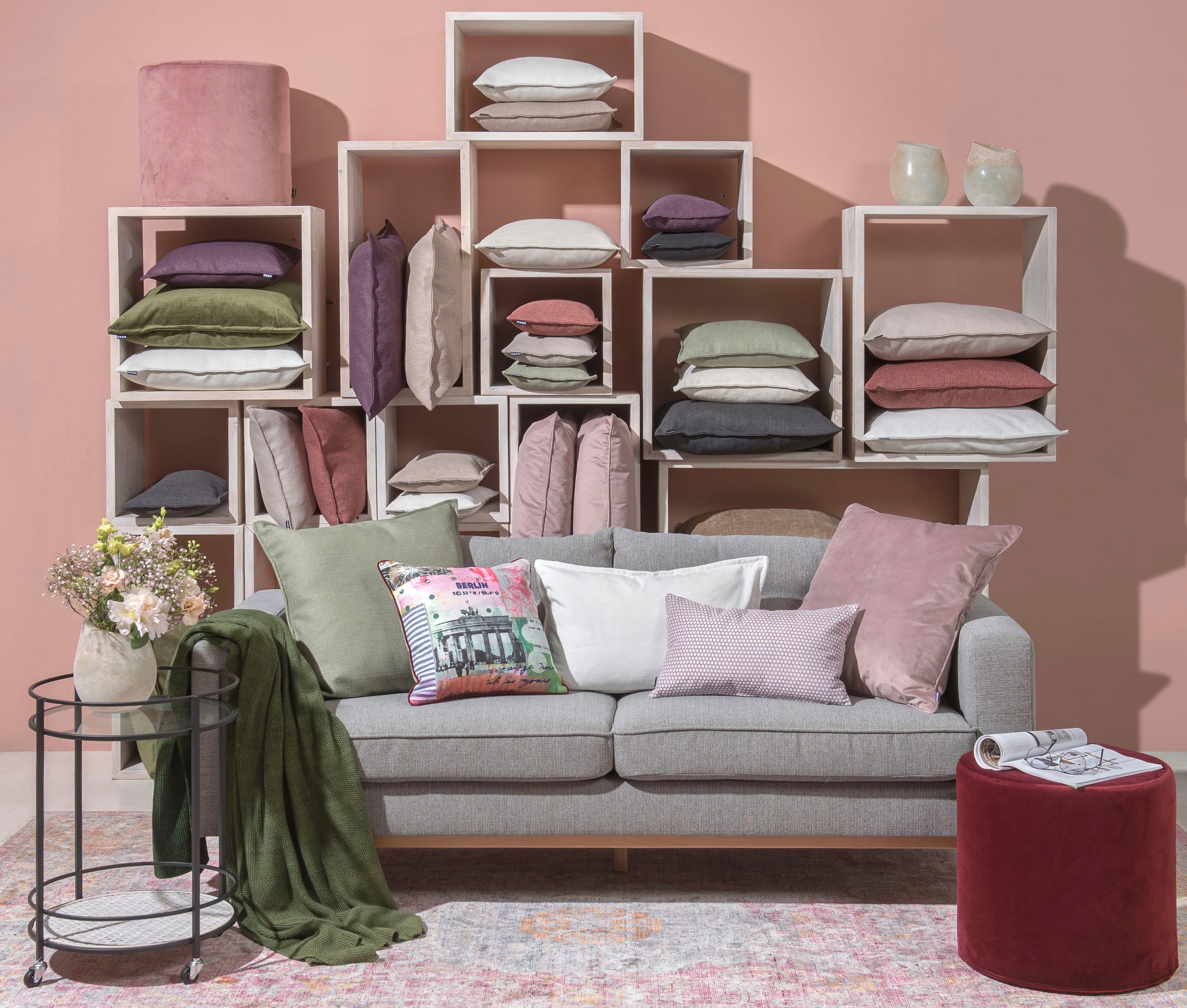 H.O.C.K. Dekokissen »Mali« einfarbig, Kissenhülle mit Füllung, 1 Stück