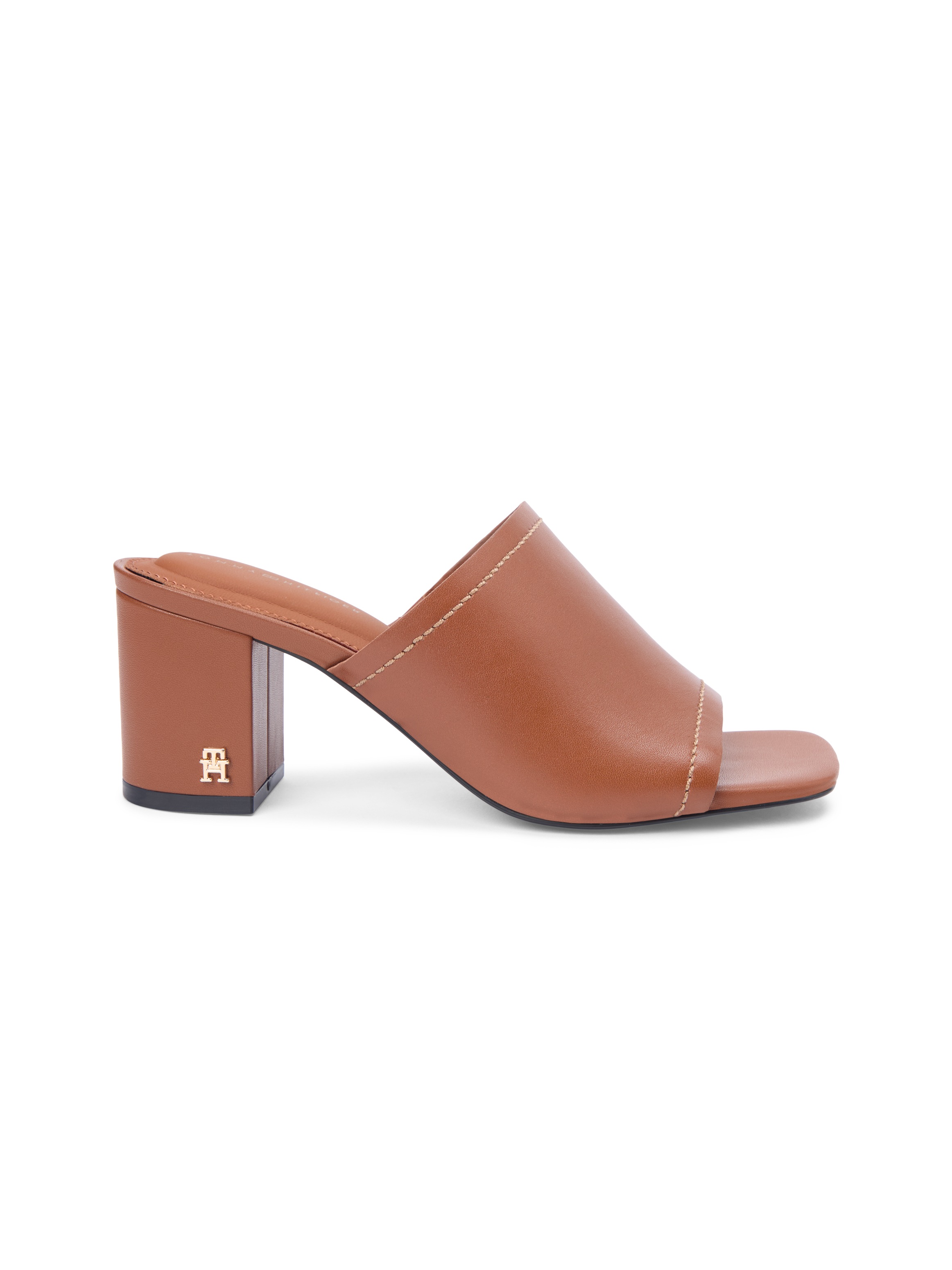 Tommy Hilfiger Pantolette »TH BLOCK HEEL MULE LTH«  Sommerschuh, Businessschuh mit weicher Bandage