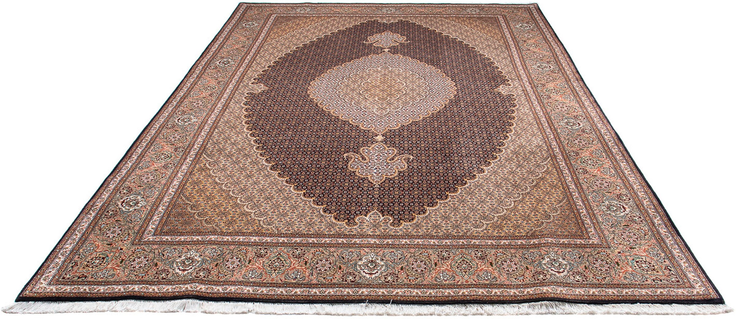 Image of morgenland Orientteppich »Perser - Täbriz - 304 x 203 cm - braun«, rechteckig, 10 mm Höhe, Wohnzimmer, Handgeknüpft, Einzelstück mit Zertifikat bei Ackermann Versand Schweiz
