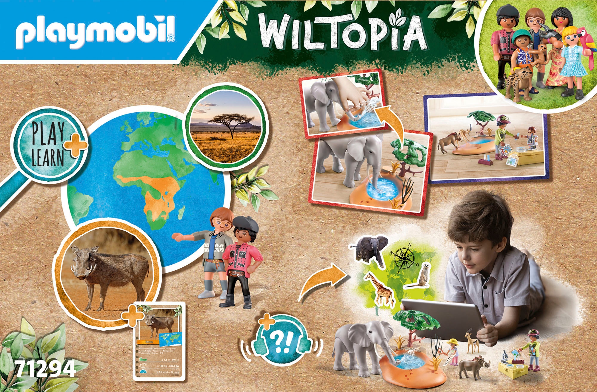 Playmobil® Konstruktions-Spielset »Spritztour zum Wasserloch (71294), Wiltopia«, (35 St.), teilweise aus recyceltem Material; Made in Europe