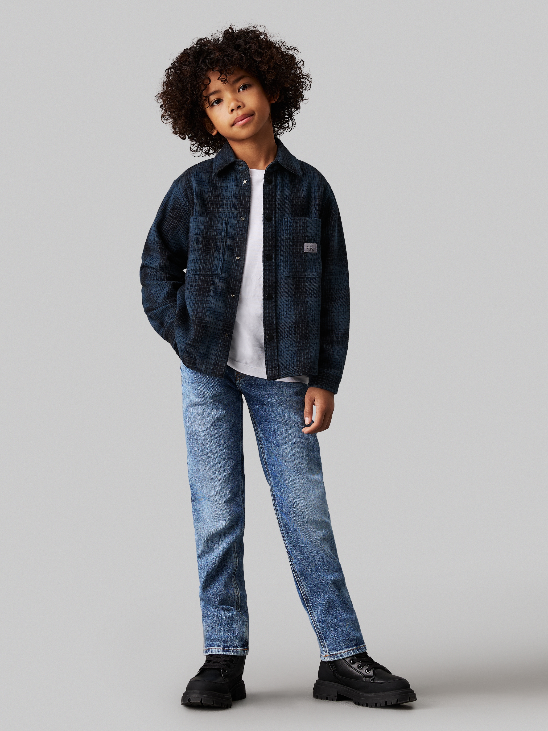 Calvin Klein Jeans Straight-Jeans »Reg Straight Wash Blue Hero Cf«, für Kinder bis 16 Jahre im 5-Pocket-Style