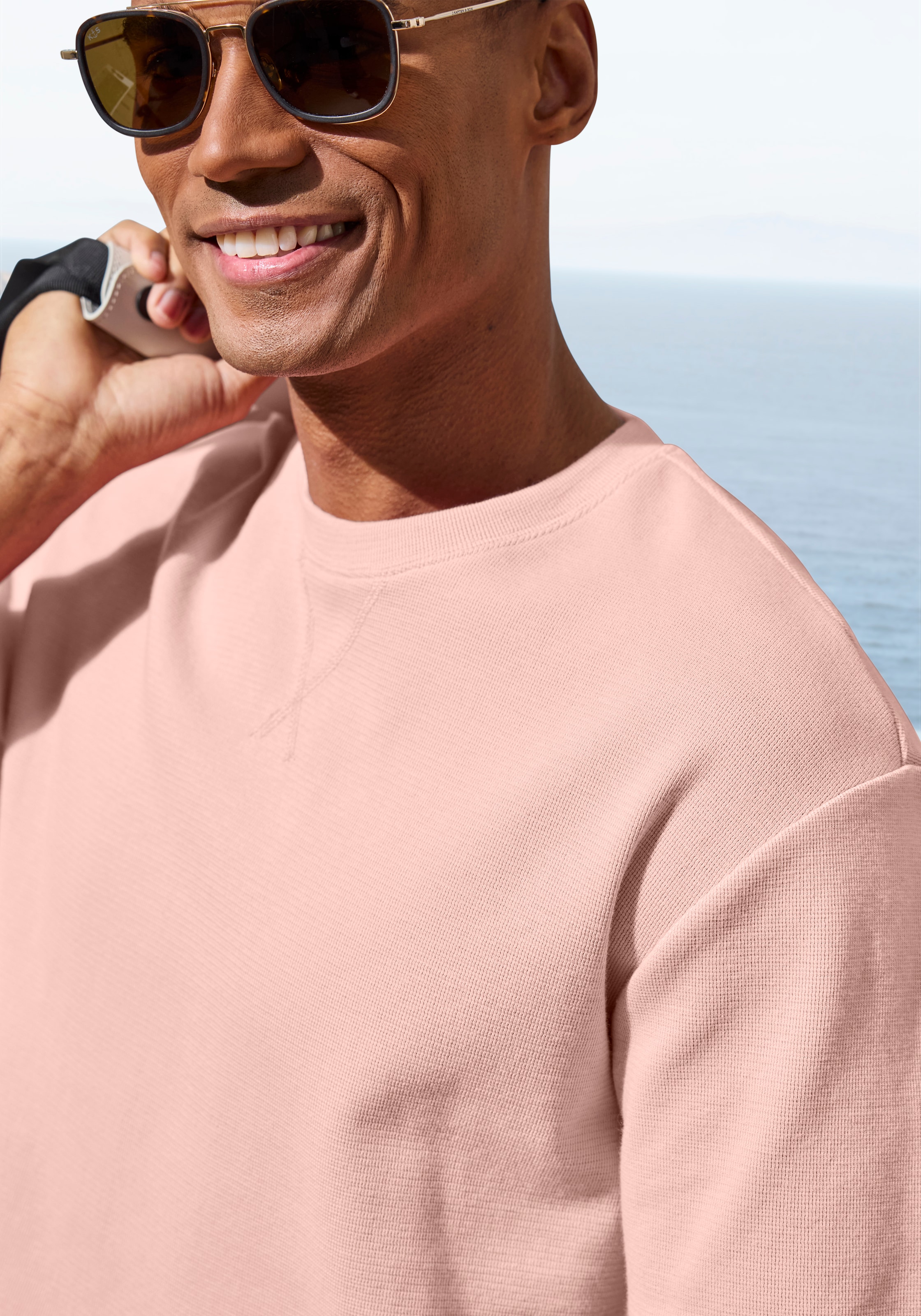 John Devin T-Shirt modische Strukturware aus Baumwoll-Elasthan-Qualität