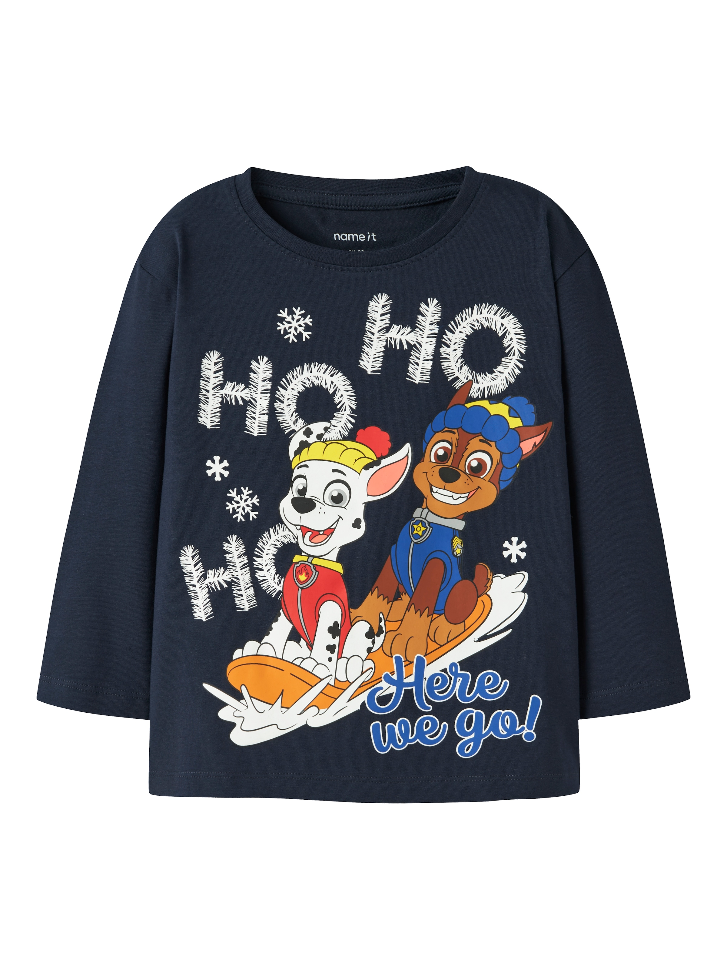 Name It T-shirt à manches longues »NMMSANTI PAW LS NREG TOP CPLG« Baumwollmischung, Paw Patrol Weihnachtsmotiv