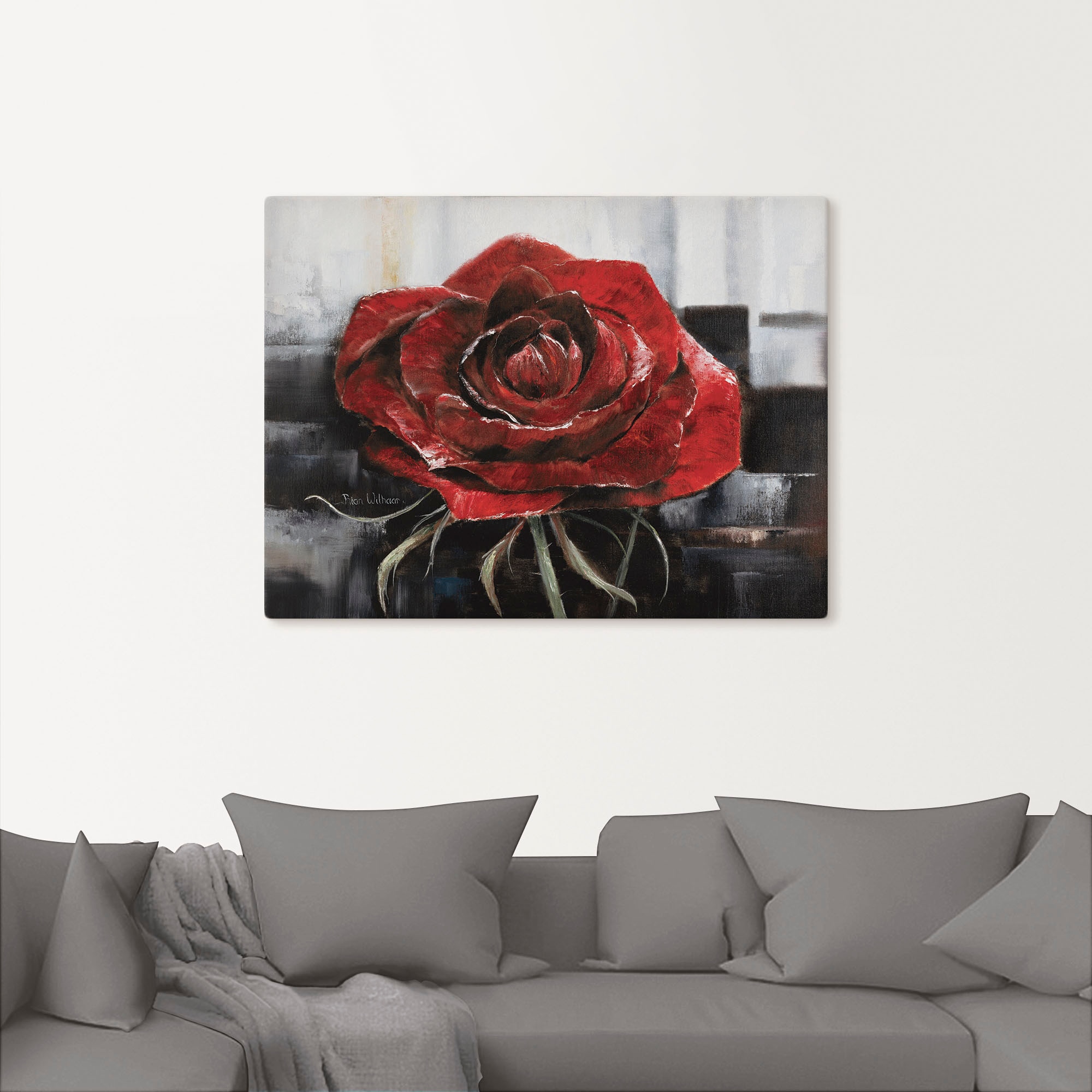 Artland Wandbild »Blühende rote Rose«, Blumen, (1 St.), als Leinwandbild, Poster, Wandaufkleber in verschied. Grössen