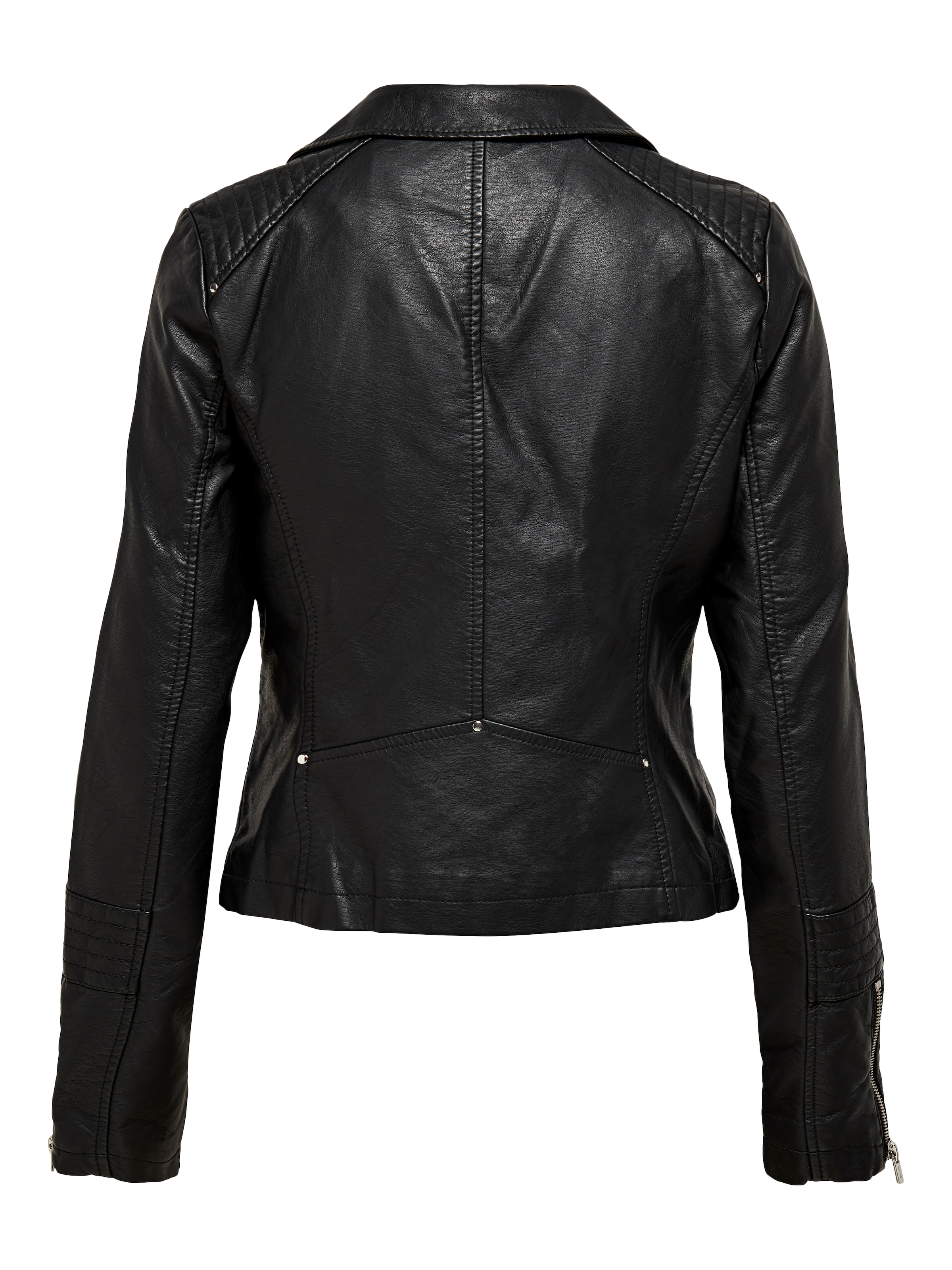 ONLY Lederimitatjacke »ONLGEMMA – Bikerjacke mit asymmetrischem Reissverschluss« tailliert, casual, Lederimitat, Reissverschlusstaschen