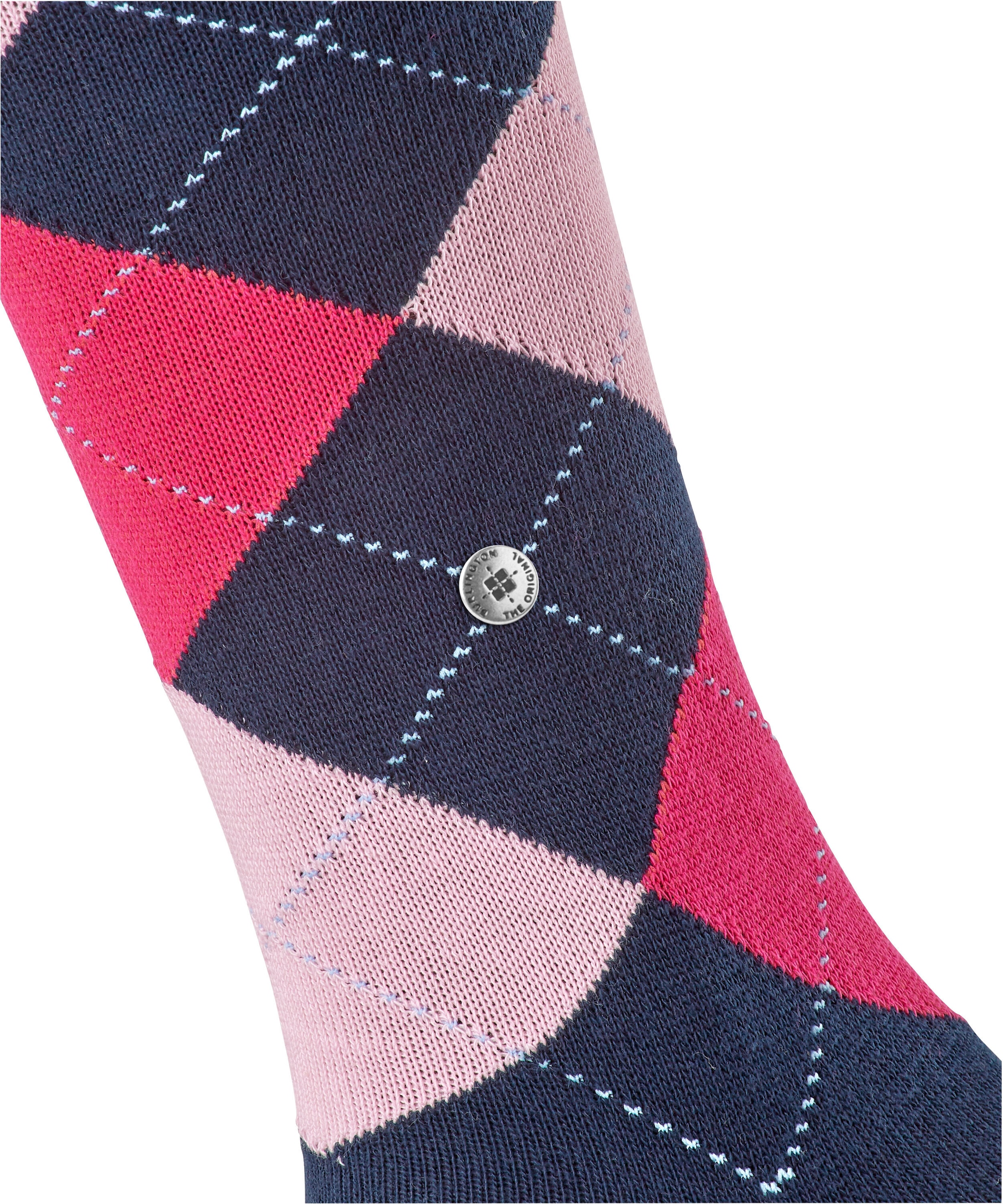 Burlington Mi-bas »Queen« Taille unique 36-41, motif argyle, coton peigné,