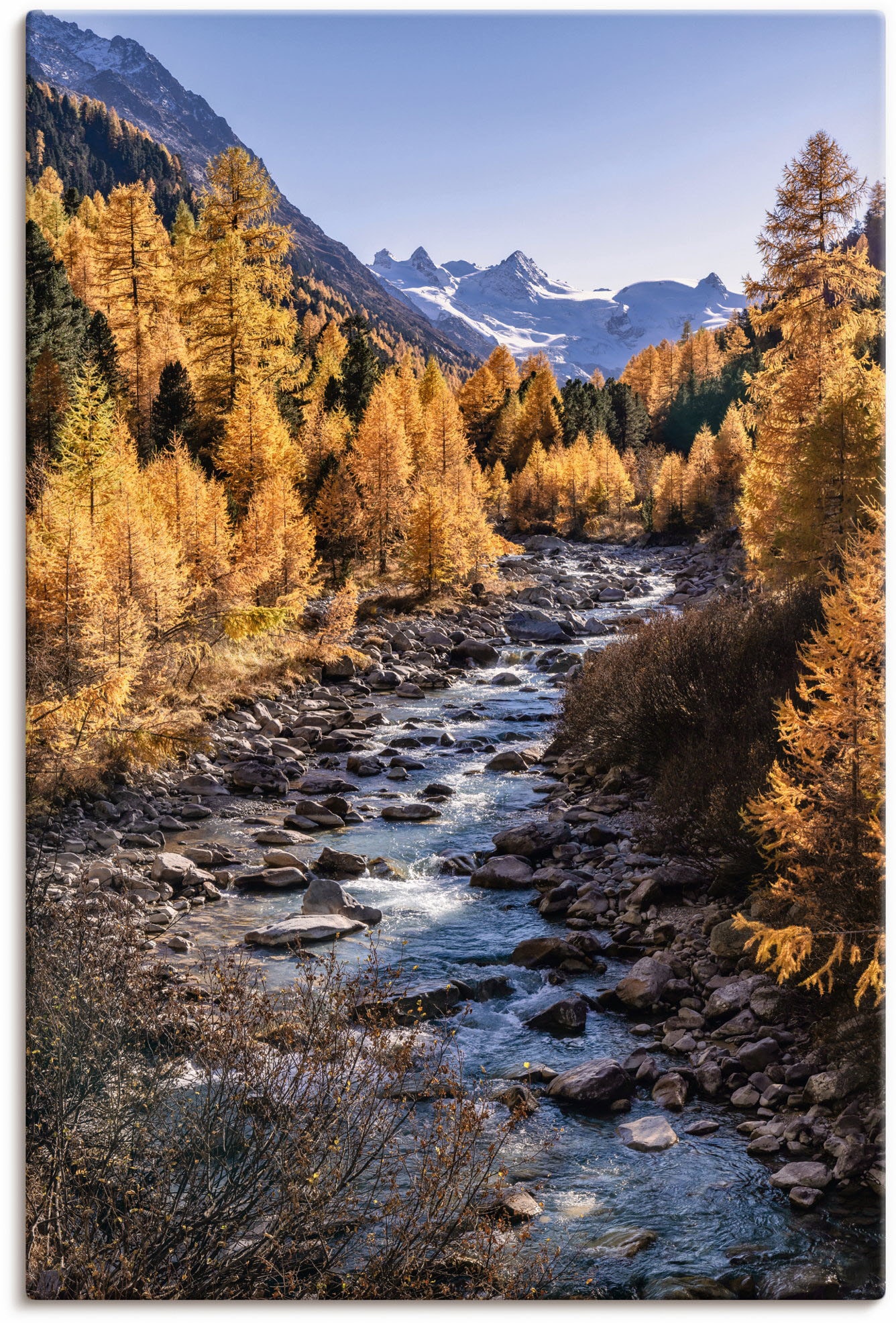 Image of Artland Leinwandbild "Herbst im Oberengadin" Vier Jahreszeiten Bilder 1 Stk. tlg. auf Holzrahmen gespannt