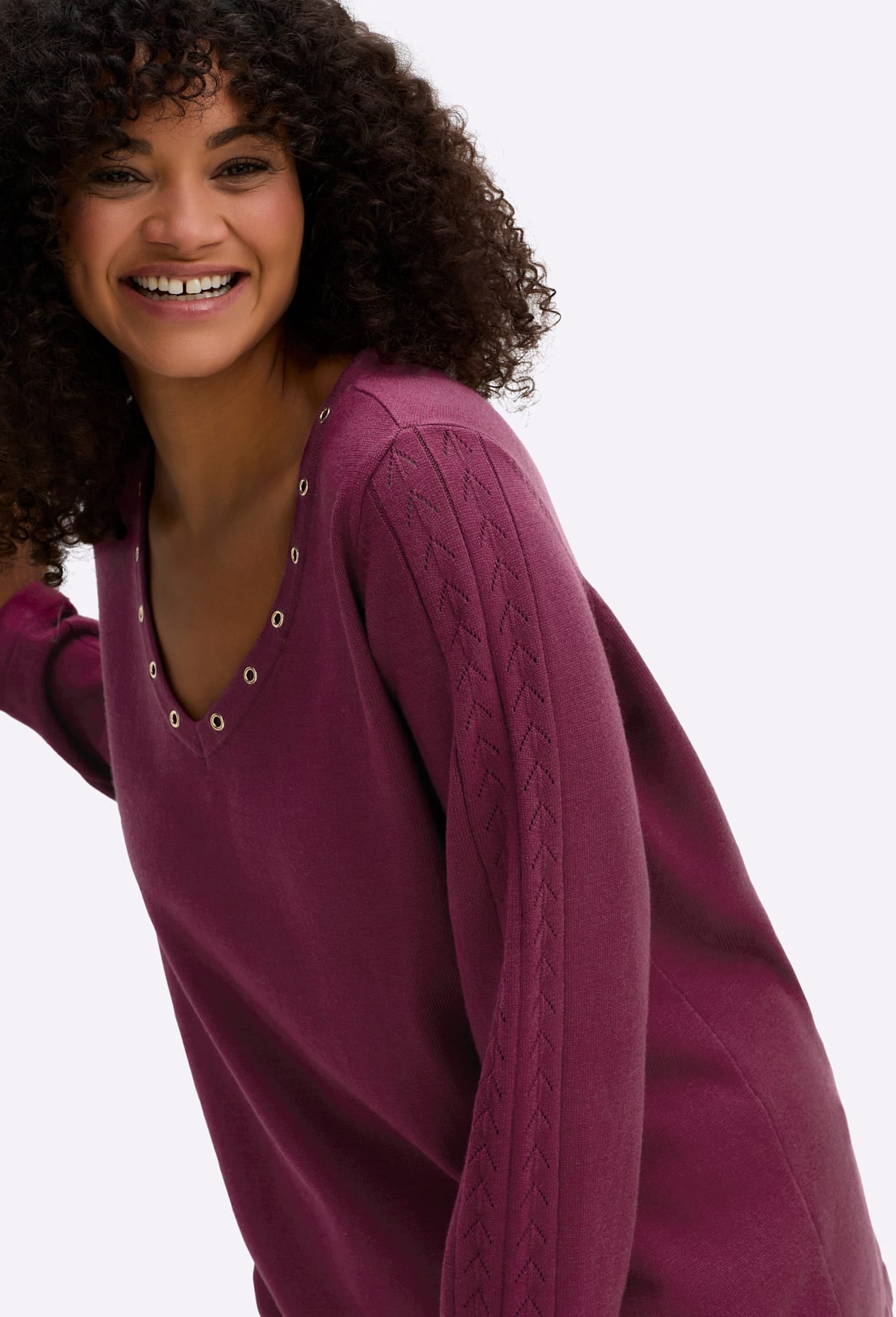 Sheego V-Ausschnitt-Pullover »Pullover«