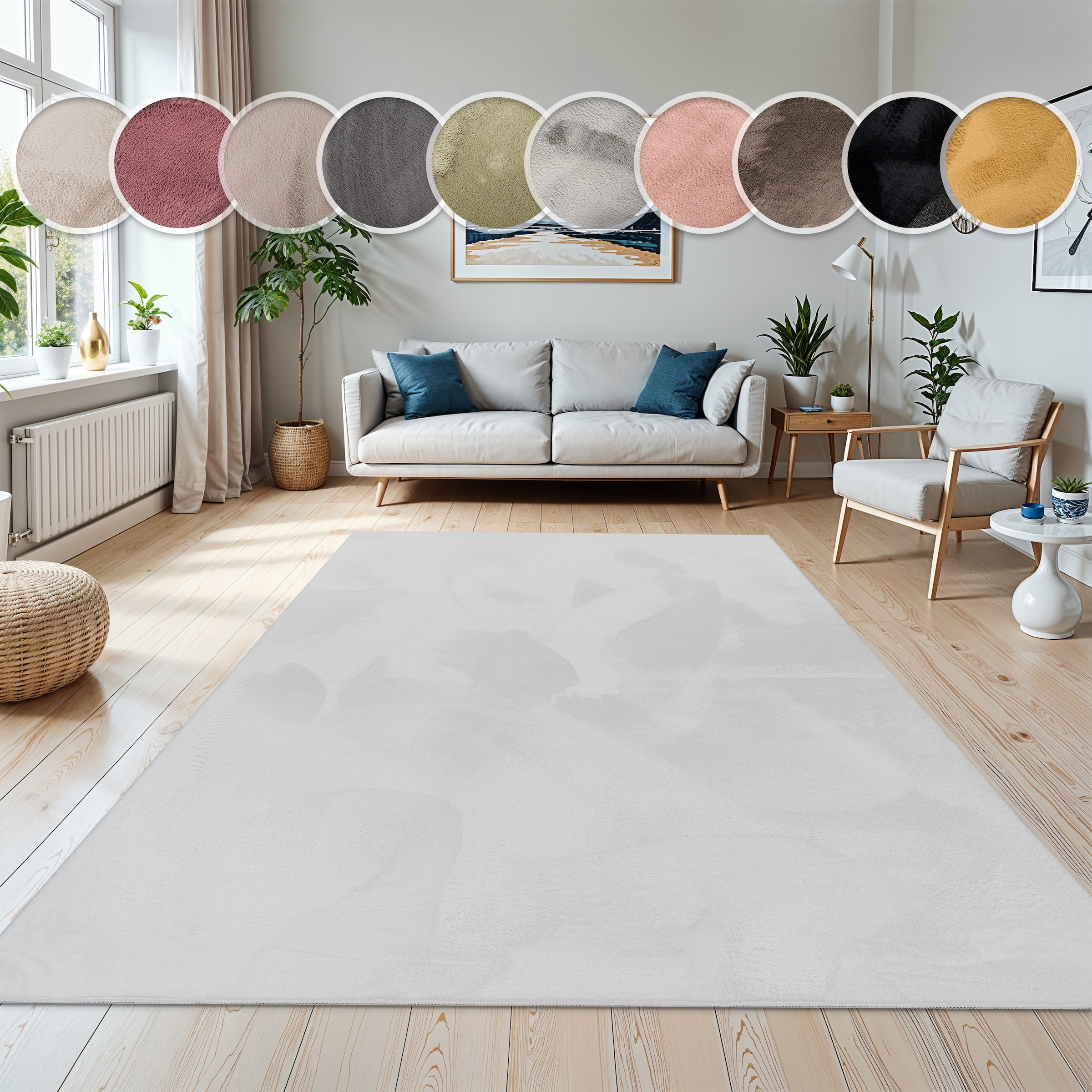 Image of Paco Home Fellteppich "Kunstfell Soft 380" rechteckig 14 mm Höhe Langflor, Kuschelteppich - besonders weich, Uni-Farben