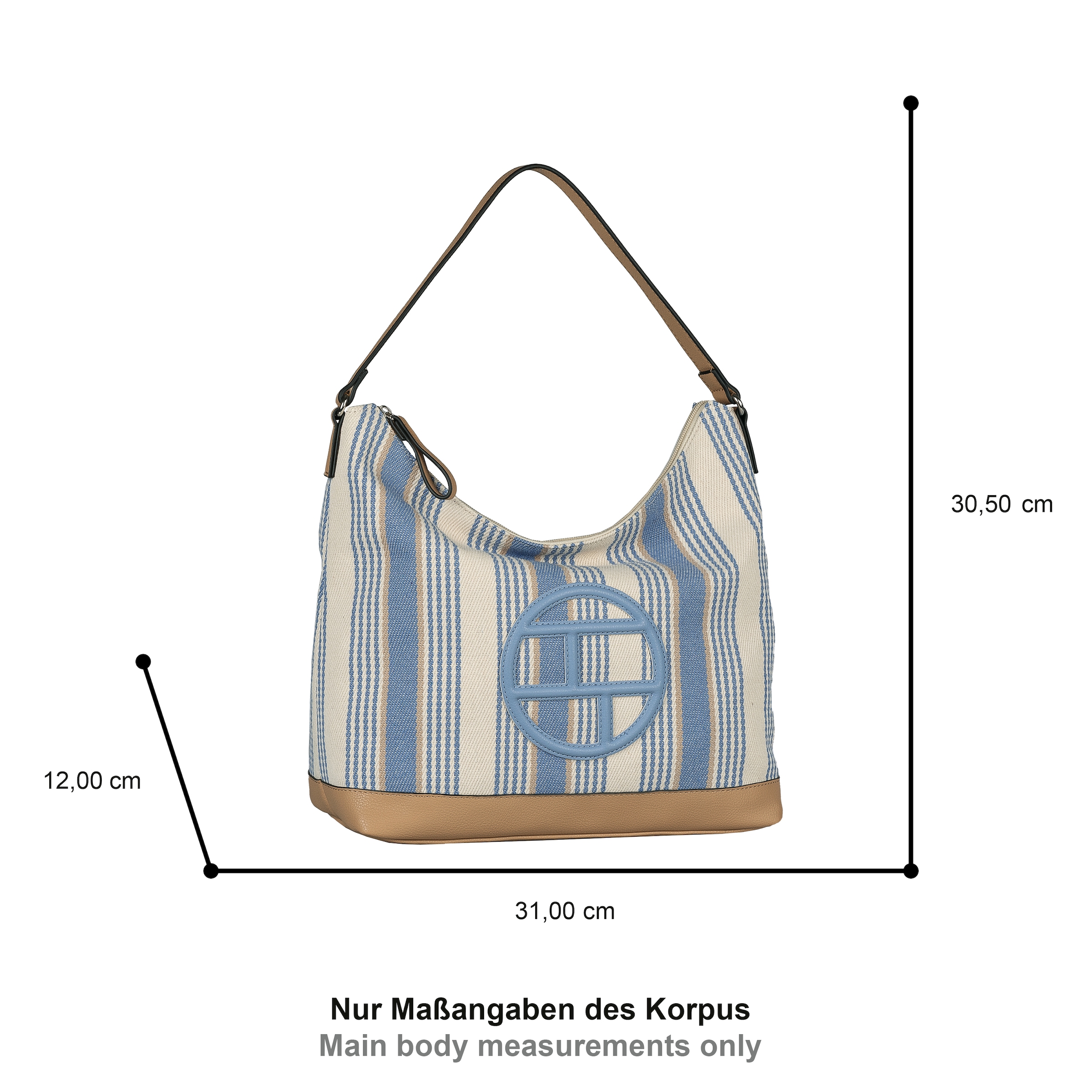 TOM TAILOR Hobo »Gilda« sac porté main femme, sac épaule avec grand logo Tom-Tailor