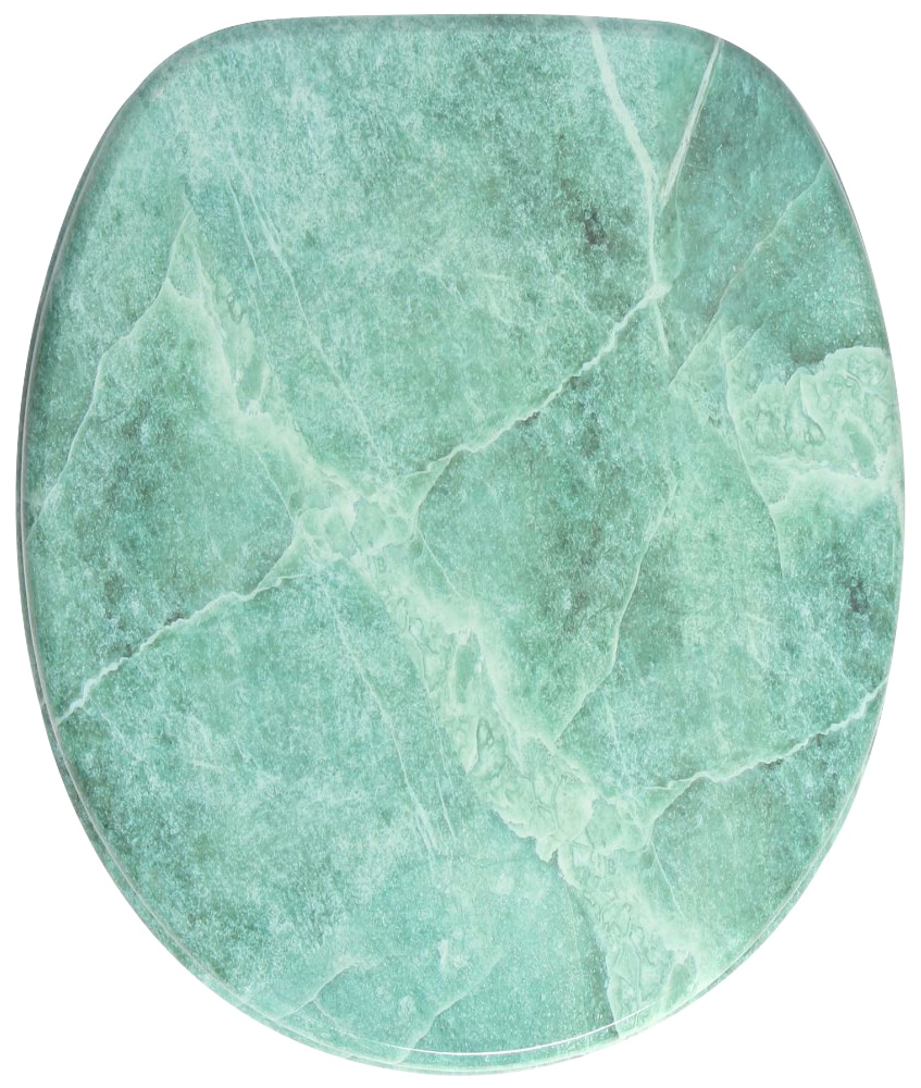 Sanilo Set d'accessoires de salle de bain »Marmor Grün« bestehend aus WC-Sitz, Badteppich und Waschbeckenstöpsel