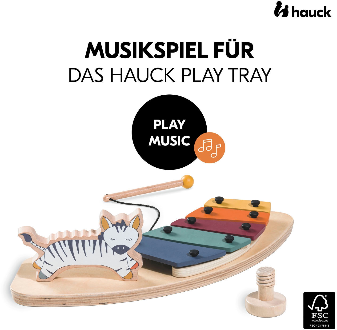 Hauck Jouet instrument de musique »Play Music Zebra für Hauck Spielbrett Play Tray« FSC® - schützt Wald