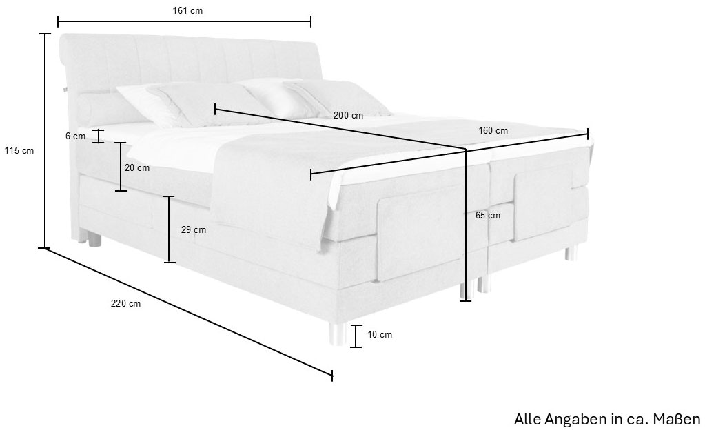 alina Boxspringbett »Elsa mit Motor« inklusive Matratze und Topper, in verschiedenen Grössen und Härtegraden