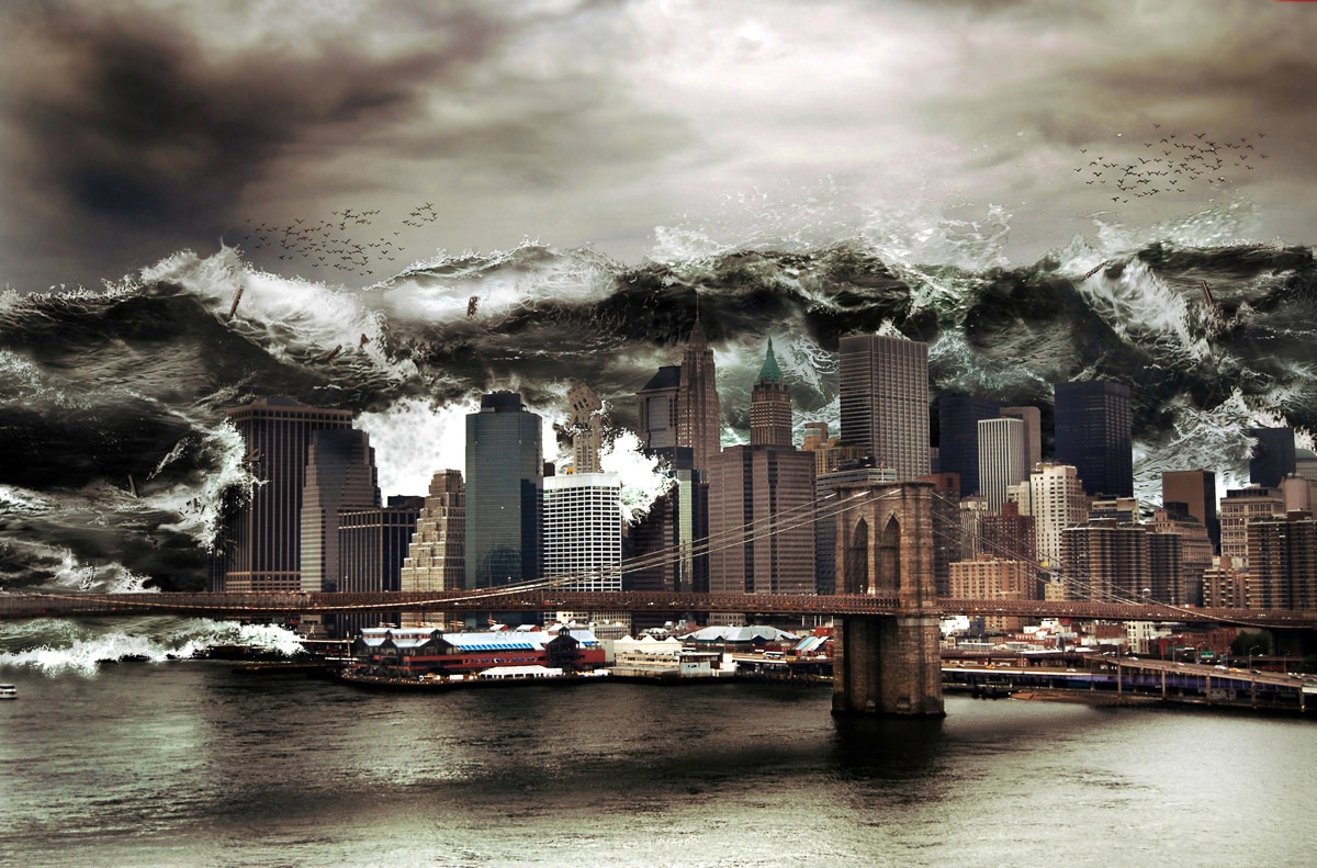 Image of Papermoon Fototapete »Tsuname vor New York«, Vliestapete, hochwertiger Digitaldruck, inklusive Kleister bei Ackermann Versand Schweiz