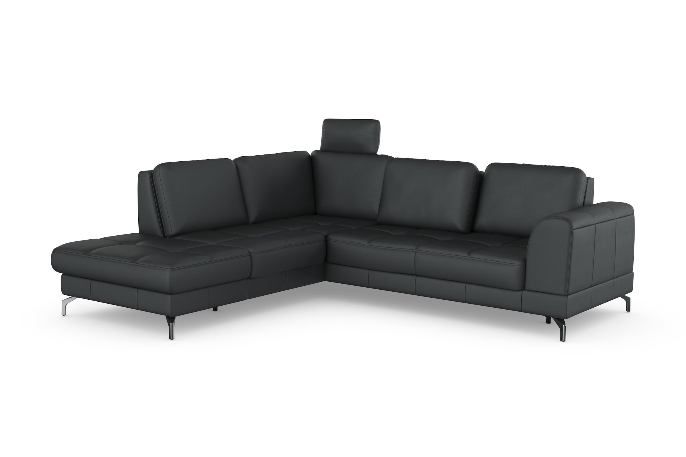 sit&more Ecksofa »Bendigo L-Form«, inklusive Sitztiefenverstellung, Bodenfreiheit 12 cm, in 2 Fussfarben