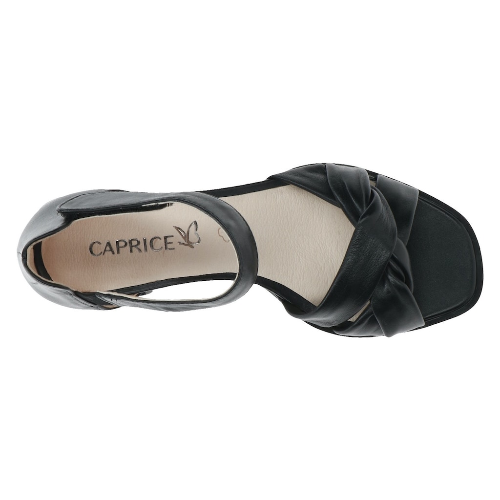 Caprice Sandalette, Sommerschuh, Sandale, Blockabsatz, mit Klettverschluss-Riemchen