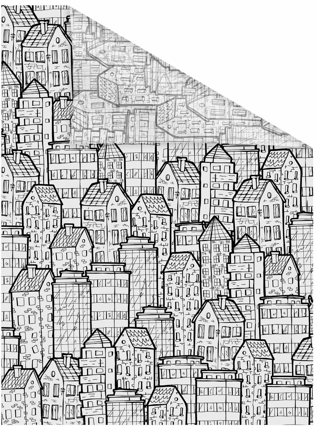 Image of LICHTBLICK ORIGINAL Fensterfolie "Stadt" 1 Stk. blickdicht strukturiert Klebepunkte selbstklebend, Sichtschutz