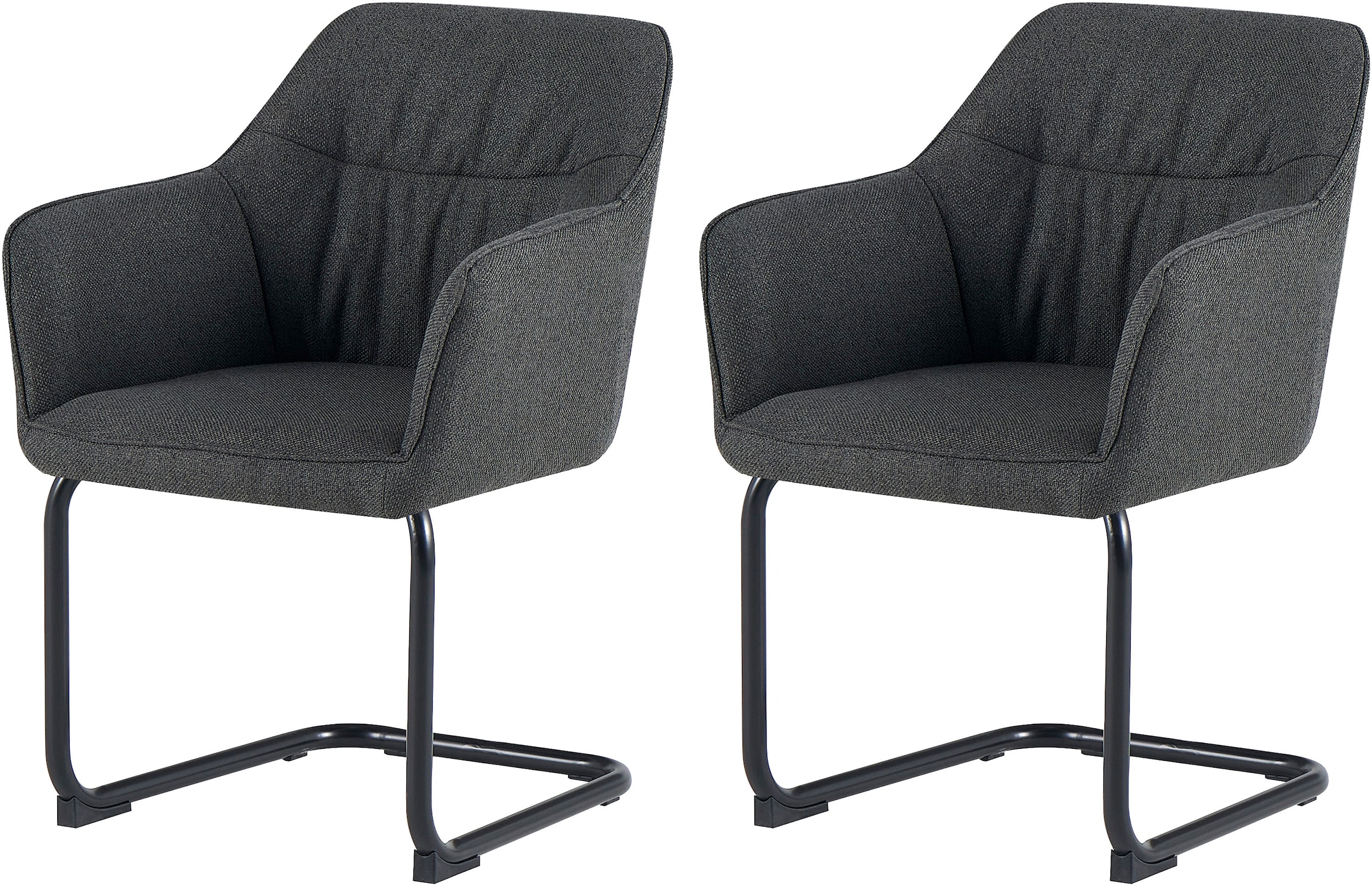 GOODproduct Chaise cantilever »Elba« (Set) 2 cuisgemütlicher Stuhl / Sessel, 180 Grad drehbar, Auto Return, Webstoff