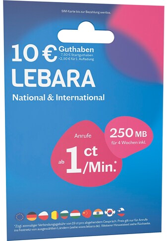 Lebara Prepaidkarte »Starter Paket 10€ (Prepaid Mobilfunk)« kaufen