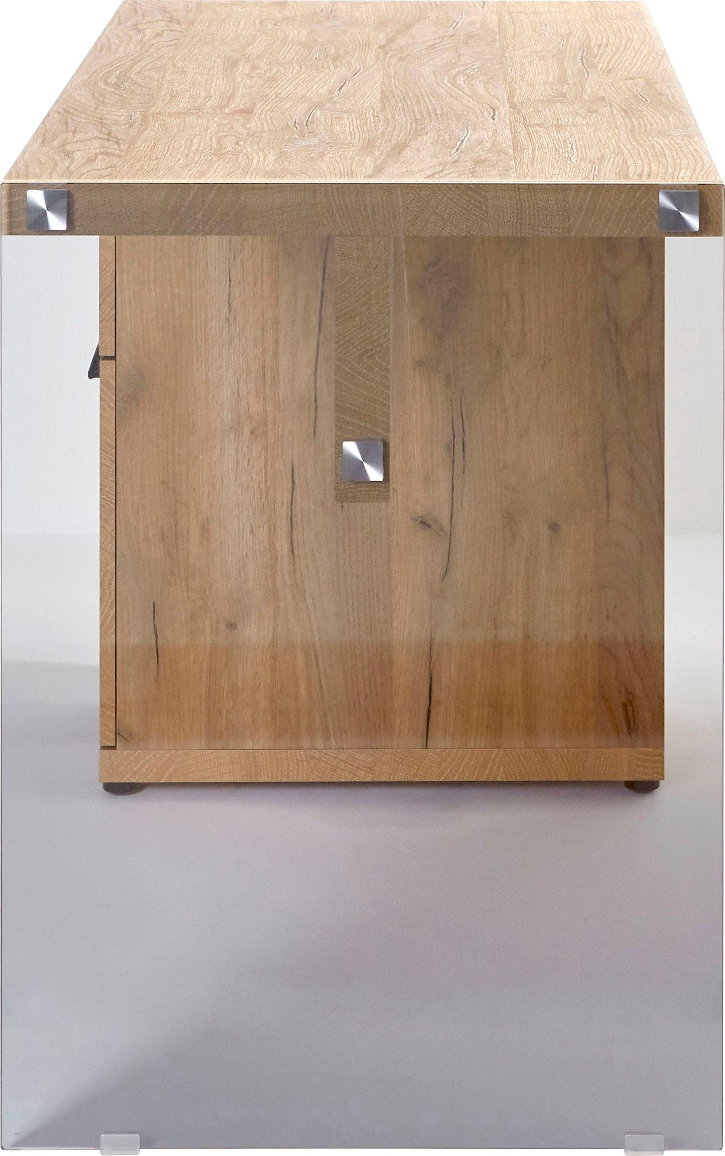 Jahnke Schreibtisch »LUX C 140« wechselseitig montierbar, Seitenteil aus ESG Sicherheitsglas
