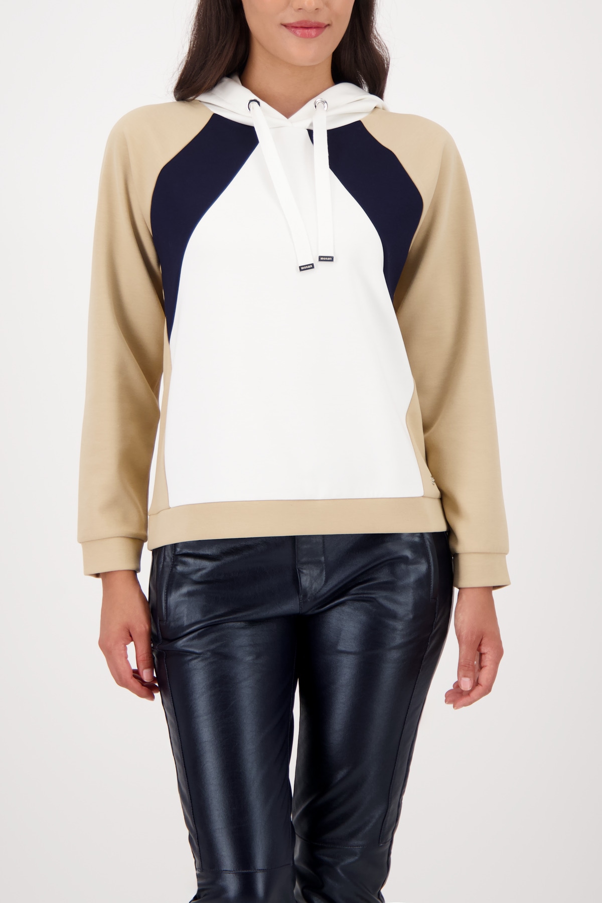 Image of Monari Kapuzensweatshirt "Sweatshirt Colorblock", Regular fit mit Rundhalsausschnitt