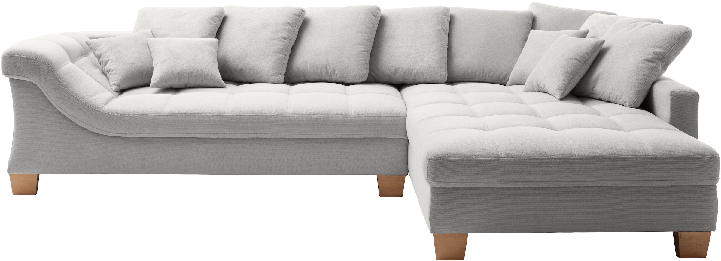 Mr. Couch Ecksofa »Bologna, L-Form, mit Holzfüssen« wahlweise mit Kaltschaum