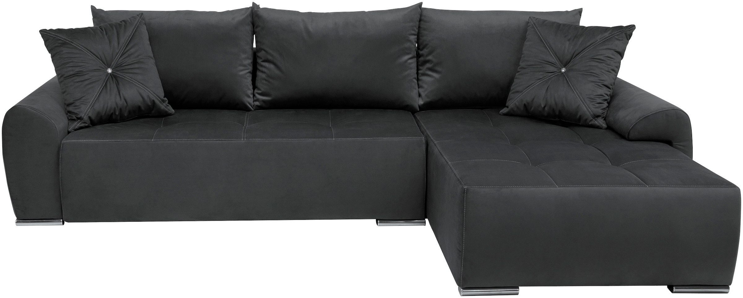 COLLECTION AB Ecksofa »30 Jahre Jubiläums-Modell Bilbao L-Form«, inkl. Bettfunktion und Bettkasten, Zierkissen mit Strassstein