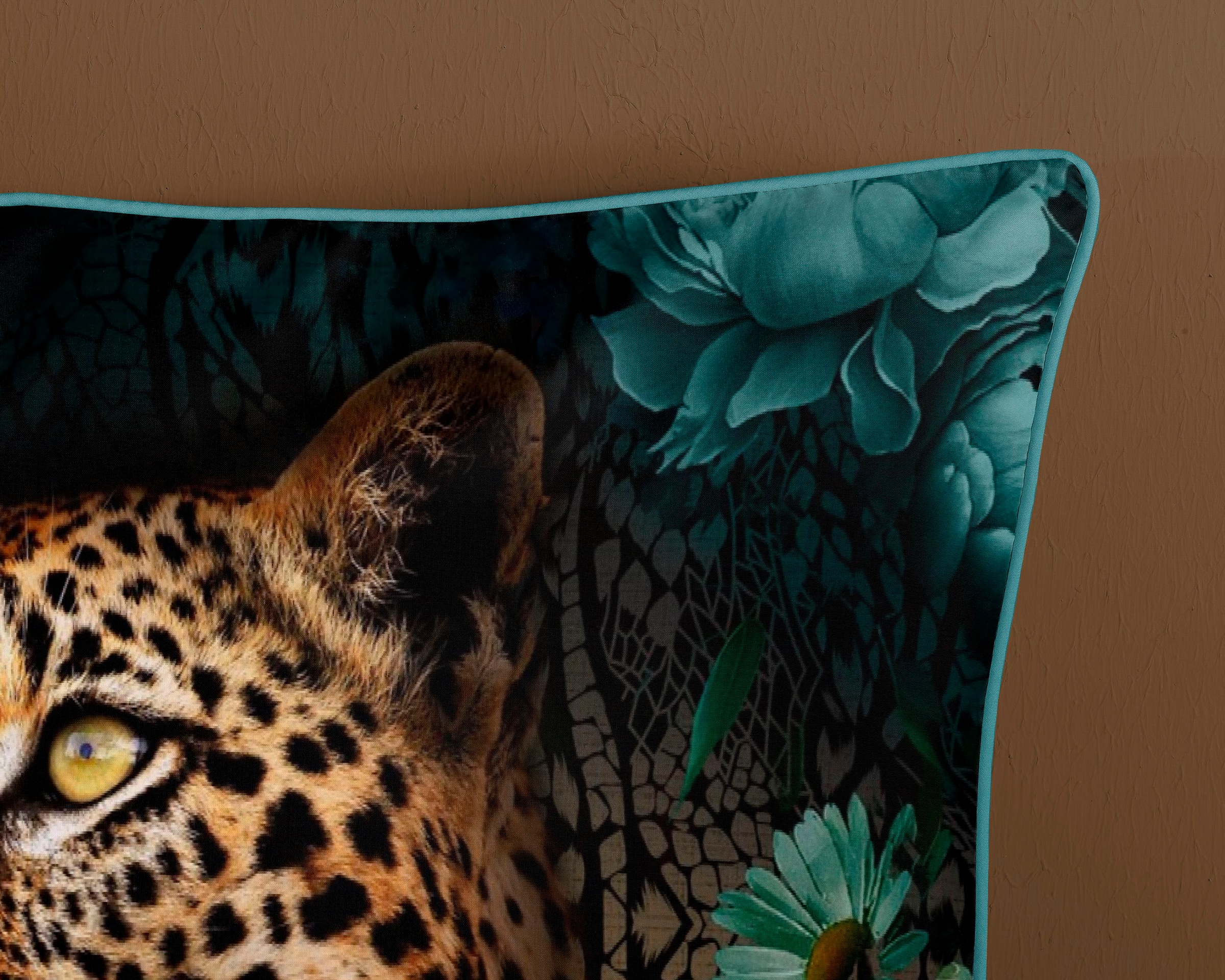 Descanso Wendebettwäsche »Mizz«, Baumwolle, Mako Satin, 135x200, Biese, Reissverschluss, Wende, Leopard