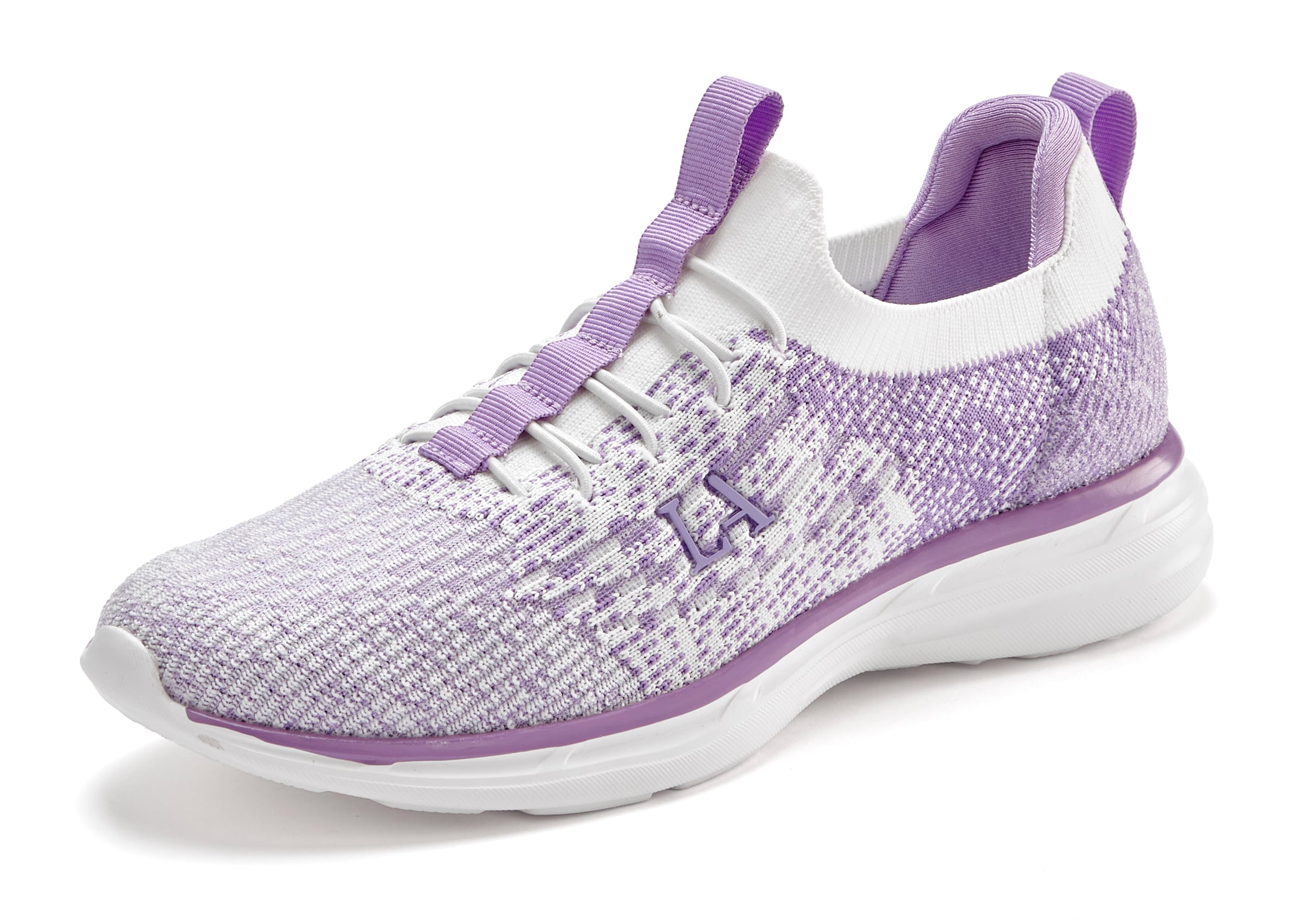 LASCANA Sneaker »Slipper, Halbschuh,«, bequem zum Reinschlüpfen mit elastischen Schnürbändern Unisex VEGAN