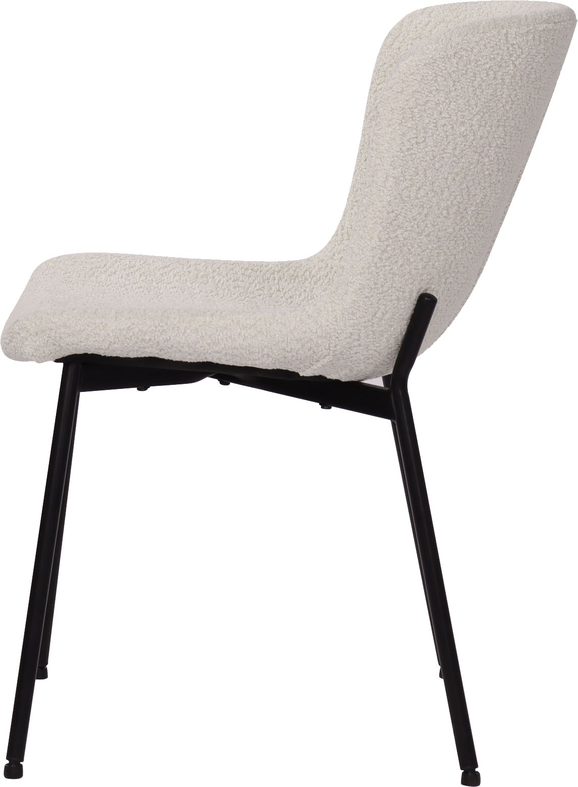 SIT 4-Fussstuhl »Manila 2er-Set Bouclé Esszimmerstühle mit Metallgestell skandinavisch« (Set) 2 Stk.Öko-Tex Bouclé-Bezug & schwarze Metallbeine im Scandi-Look