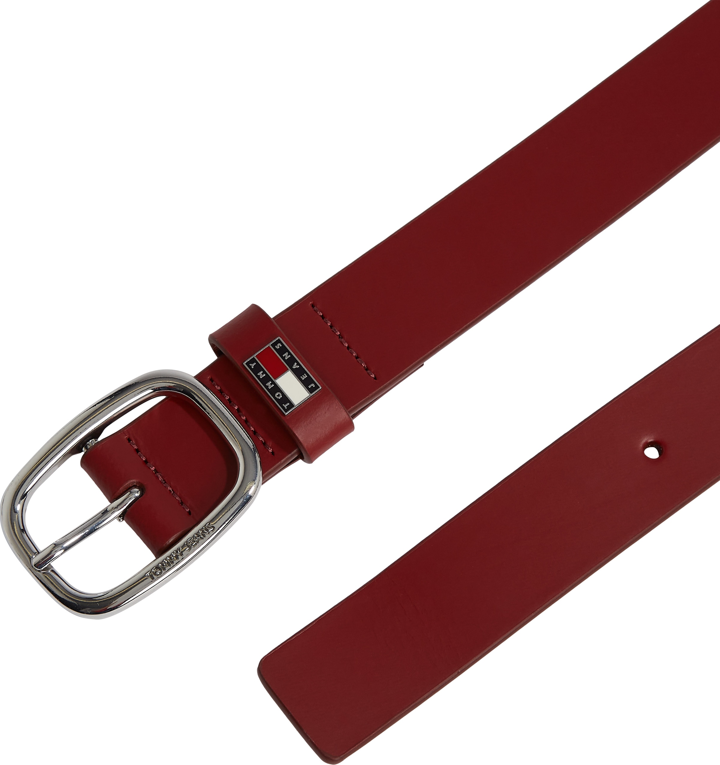 Tommy Jeans Ledergürtel »TJW OVAL 3.0«, Ovale Einfachdornschliesse und Logo am Verschluss