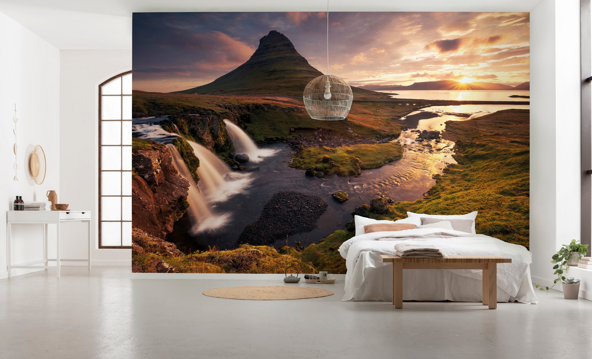 Komar Vliestapete »Digitaldruck Vlies - Guten Morgen auf Isländisch - Grösse 400 x 250 cm«, bedruckt, Wohnzimmer, Schlafzimmer