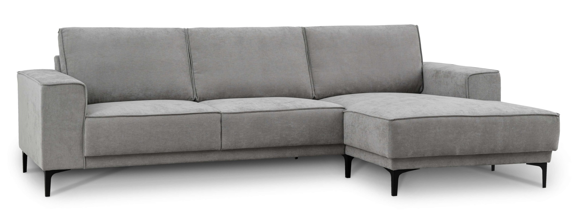 Places of Style Ecksofa »Polsterecke Oland, Struktur, Flachgewebe, Luxus-Microfaser, Boucle«, L-Form, 280 cm, Wellenunterfederung, Skandi-Design, Metallfüsse