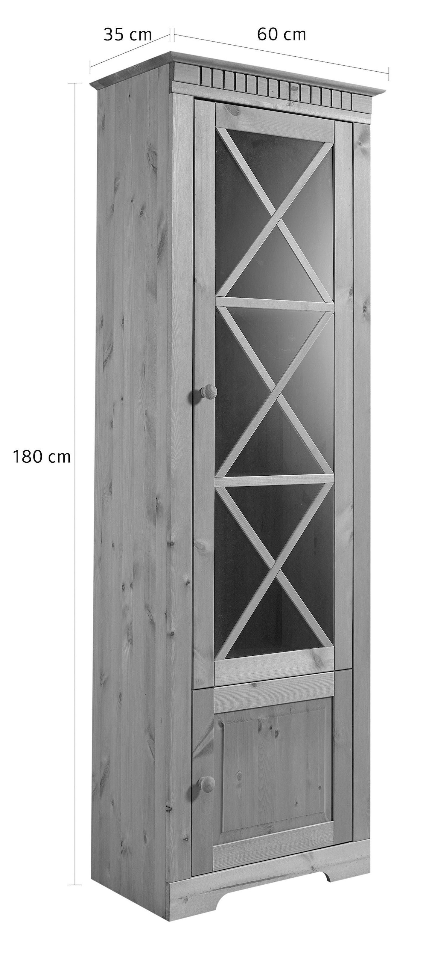 Home affaire Vitrine »Lisa«, aus schönem massivem Kiefernholz, mit einer schönen Glastürfront