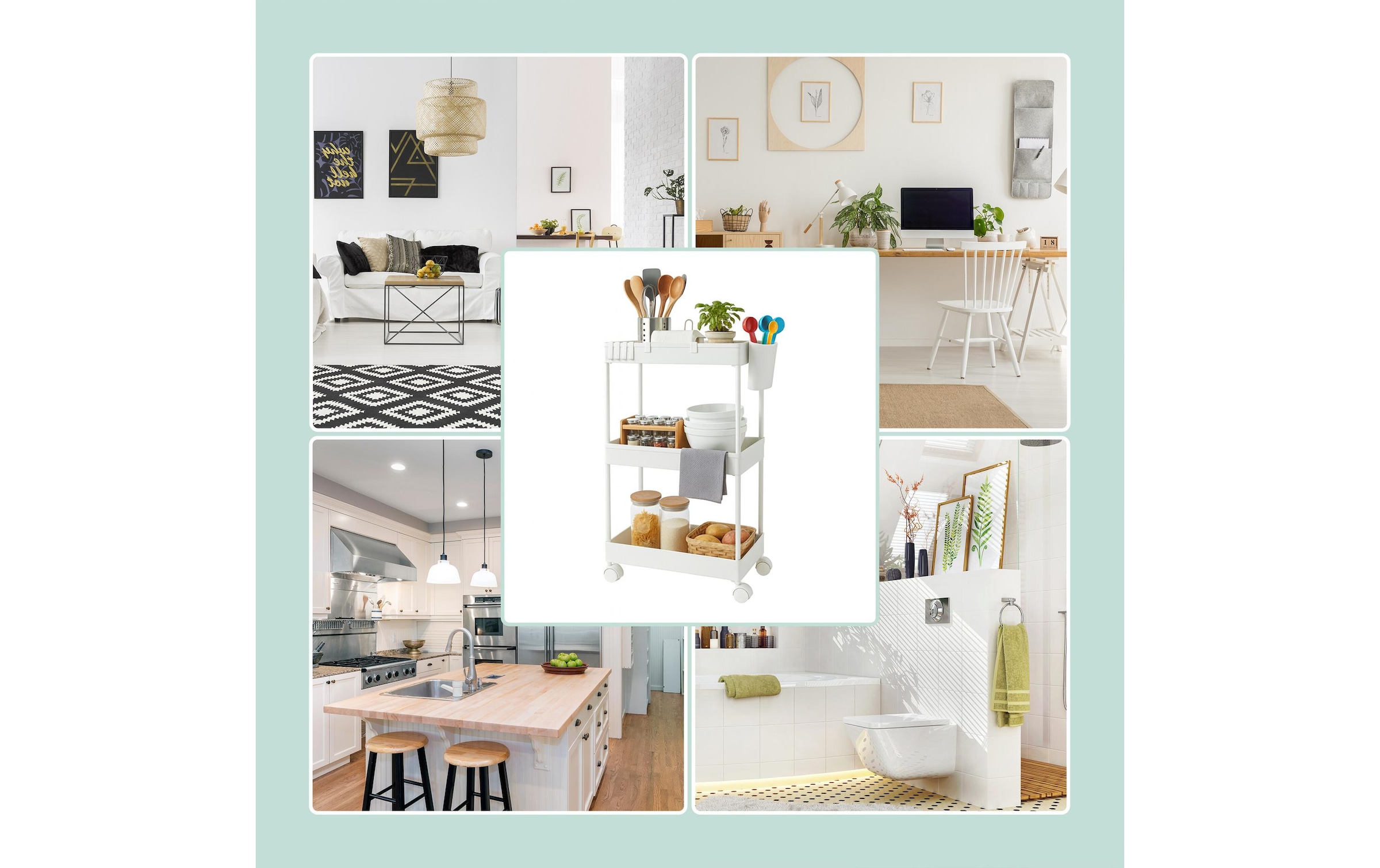 relaxdays Küchenwagen »62.5 x 40 x 22 cm«