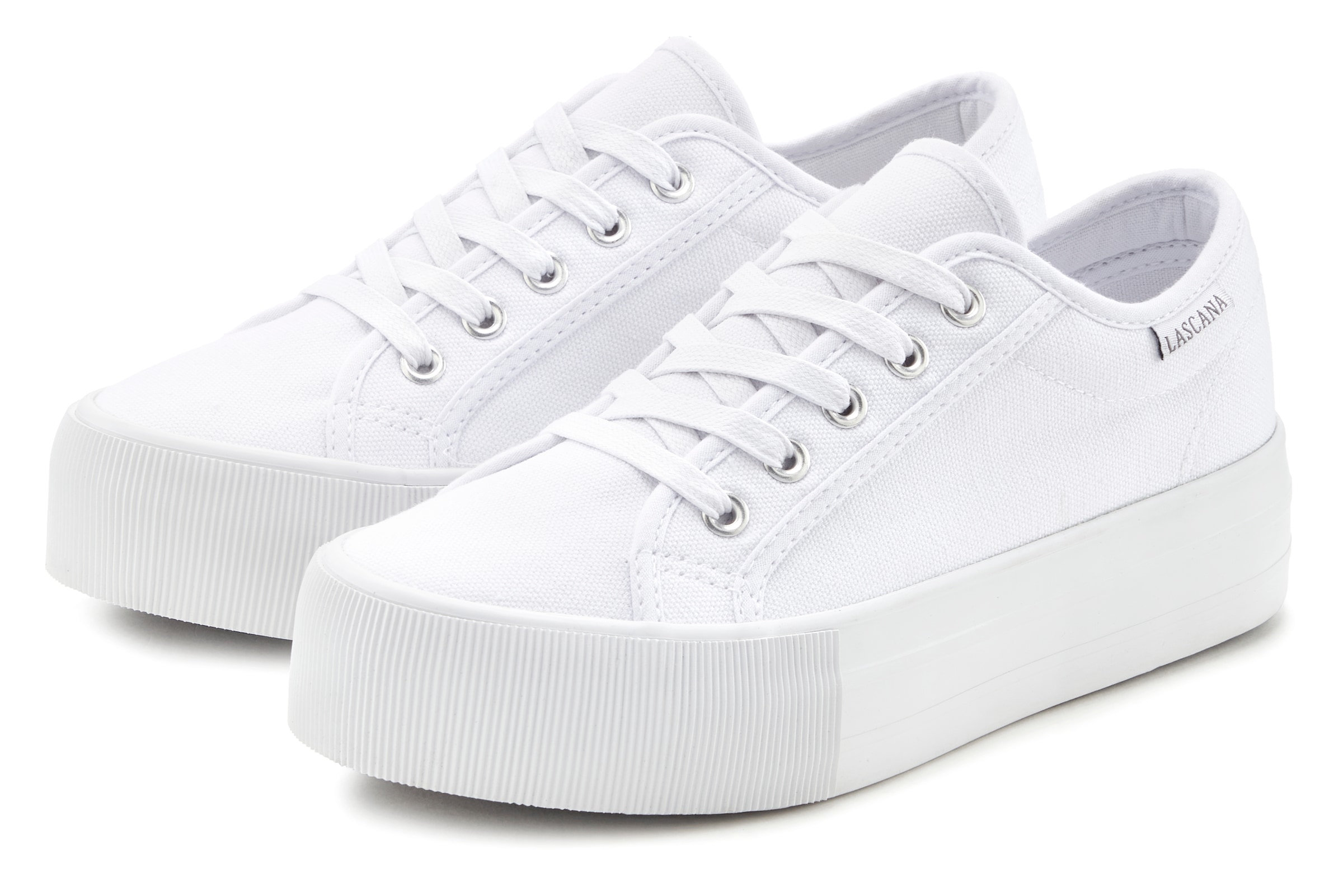 Image of LASCANA Sneaker Schnürhalbschuh, Freizeitschuh aus Textil mit Plateausohle