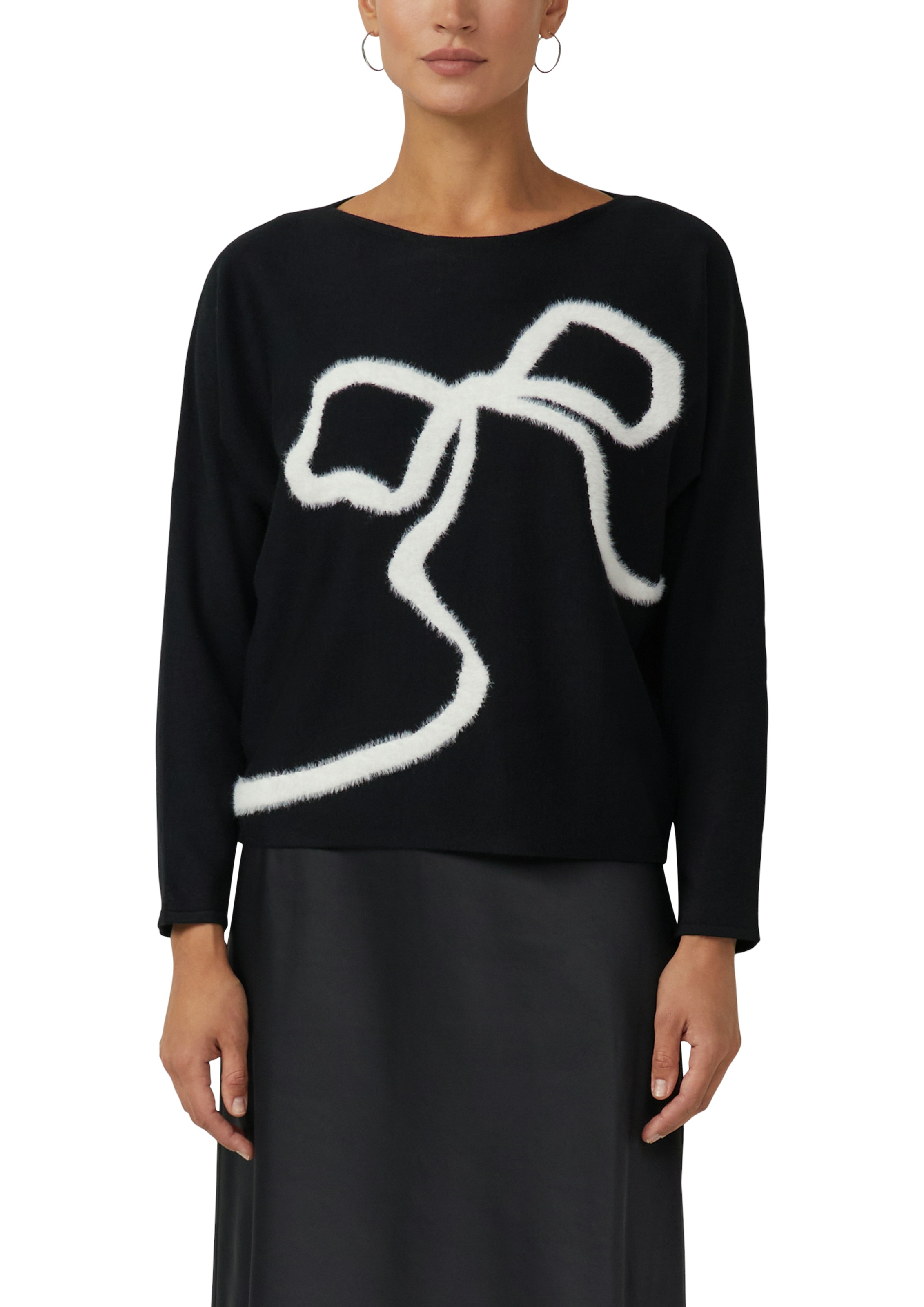 Image of s.Oliver BLACK LABEL Strickpullover mit Intarsien Schleife
