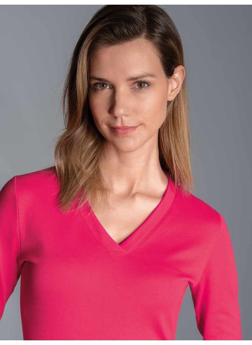 Trigema T-Shirt »TRIGEMA Langarmshirt mit V-Ausschnitt«, (1 tlg.)