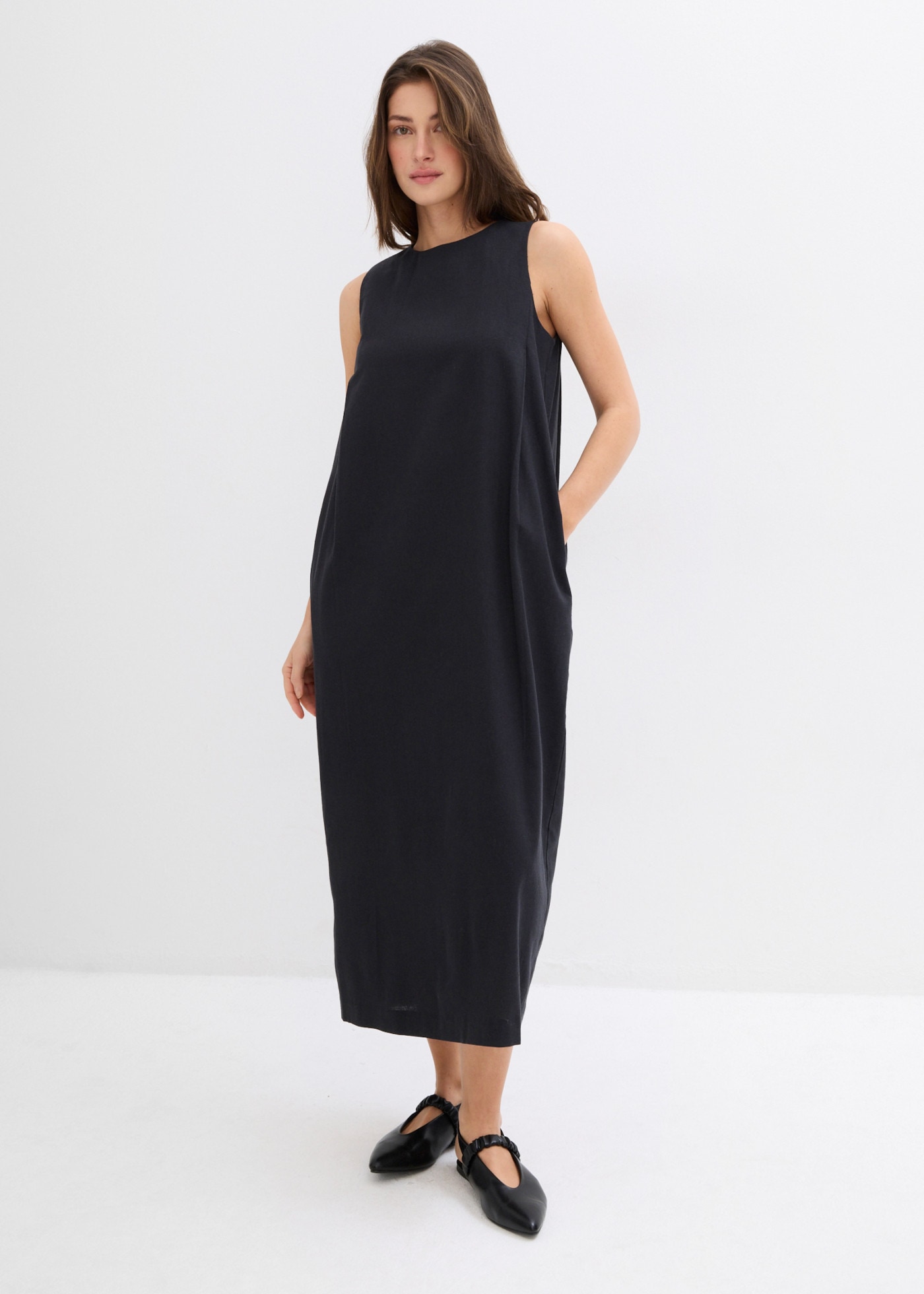 Image of bonprix Midikleid ärmelloses Design, Oversize-Passform, runder Ausschnitt