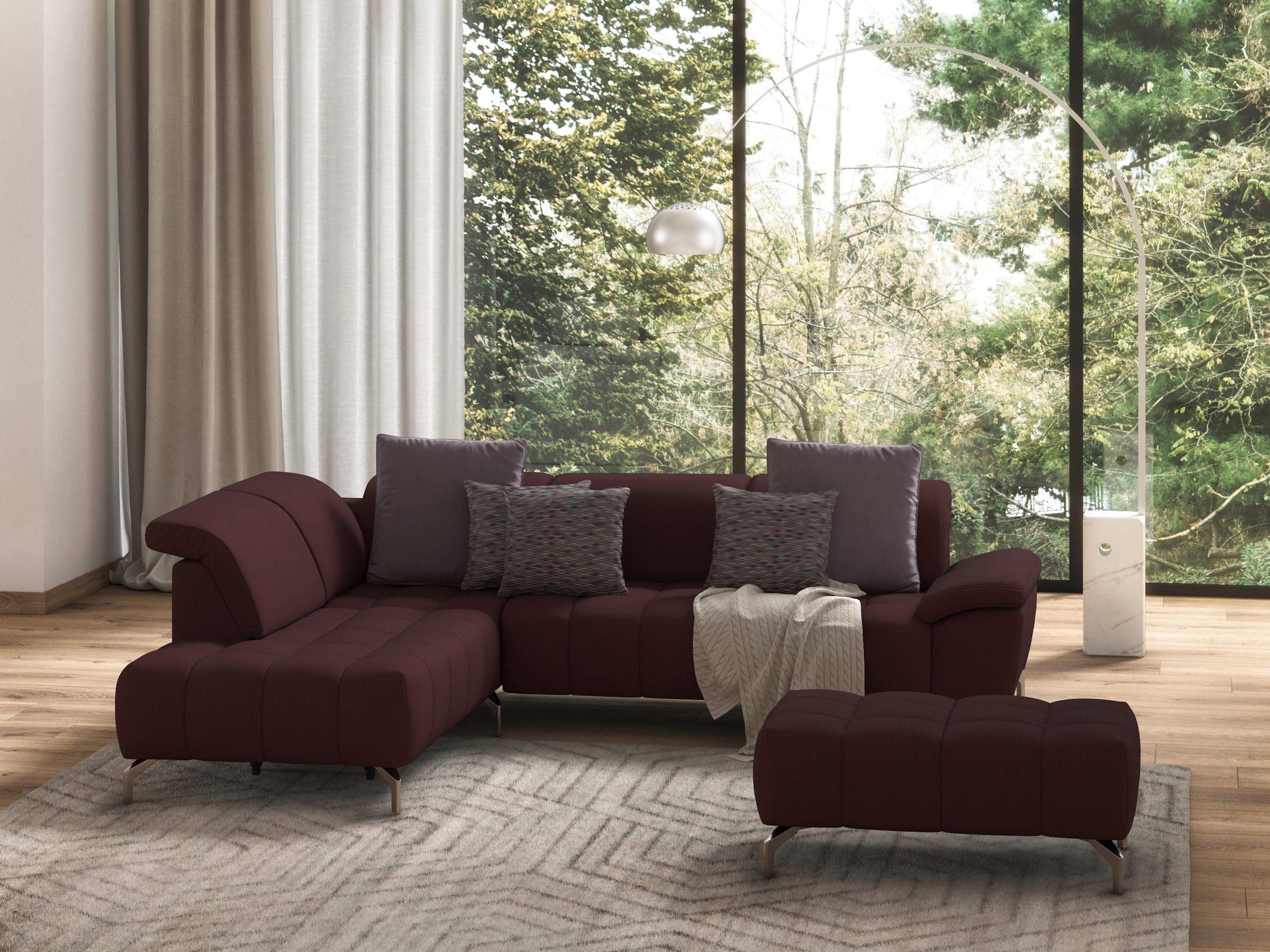 sit&more Ecksofa »Cool L-Form«, wahlweise mit Kopfteilverstellung und Vorziehsitz, motorisch