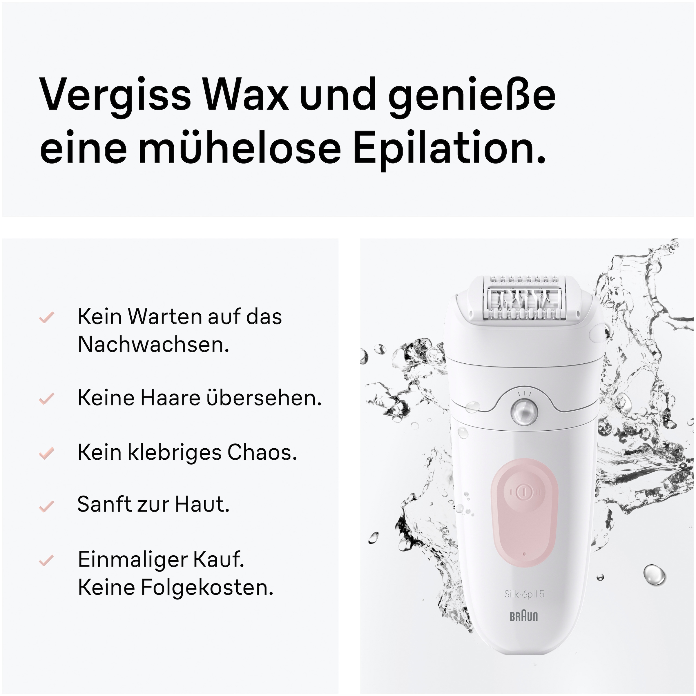 Braun Épilateur »Silk-épil 5 SE5-030« Wet & Dry, Einfache Haarentfernung, Rasieraufsatz und Trimmeraufsatz