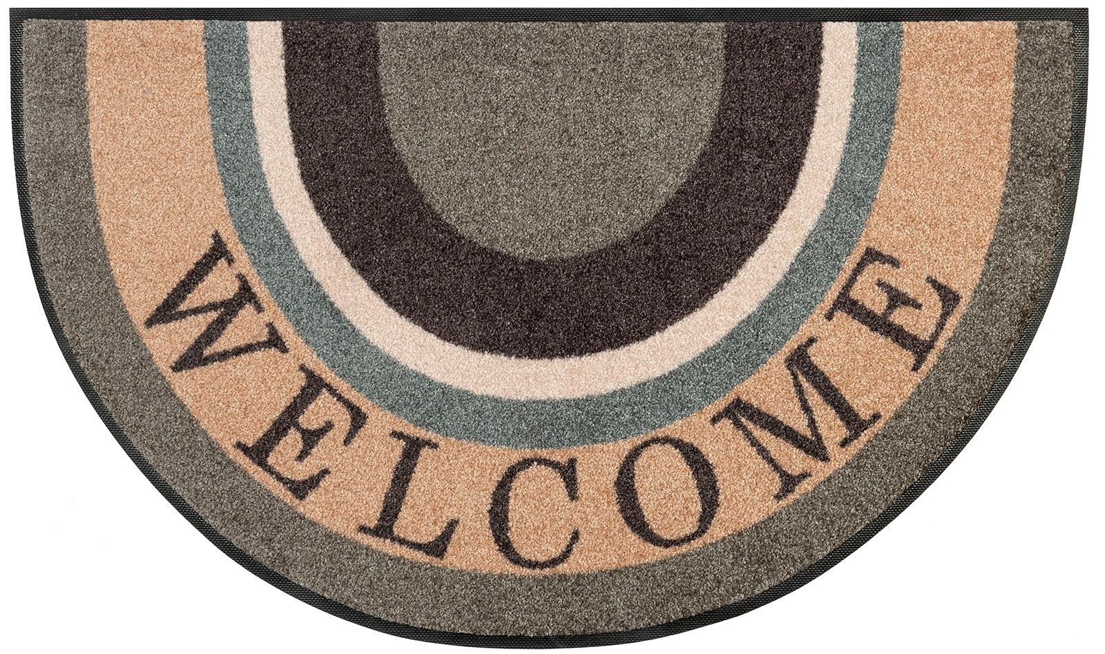 Image of wash+dry by Kleen-Tex Fussmatte »Round Welcome«, halbrund, 7 mm Höhe, rutschhemmend, In- und Outdoor geeignet, waschbar bei Ackermann Versand Schweiz