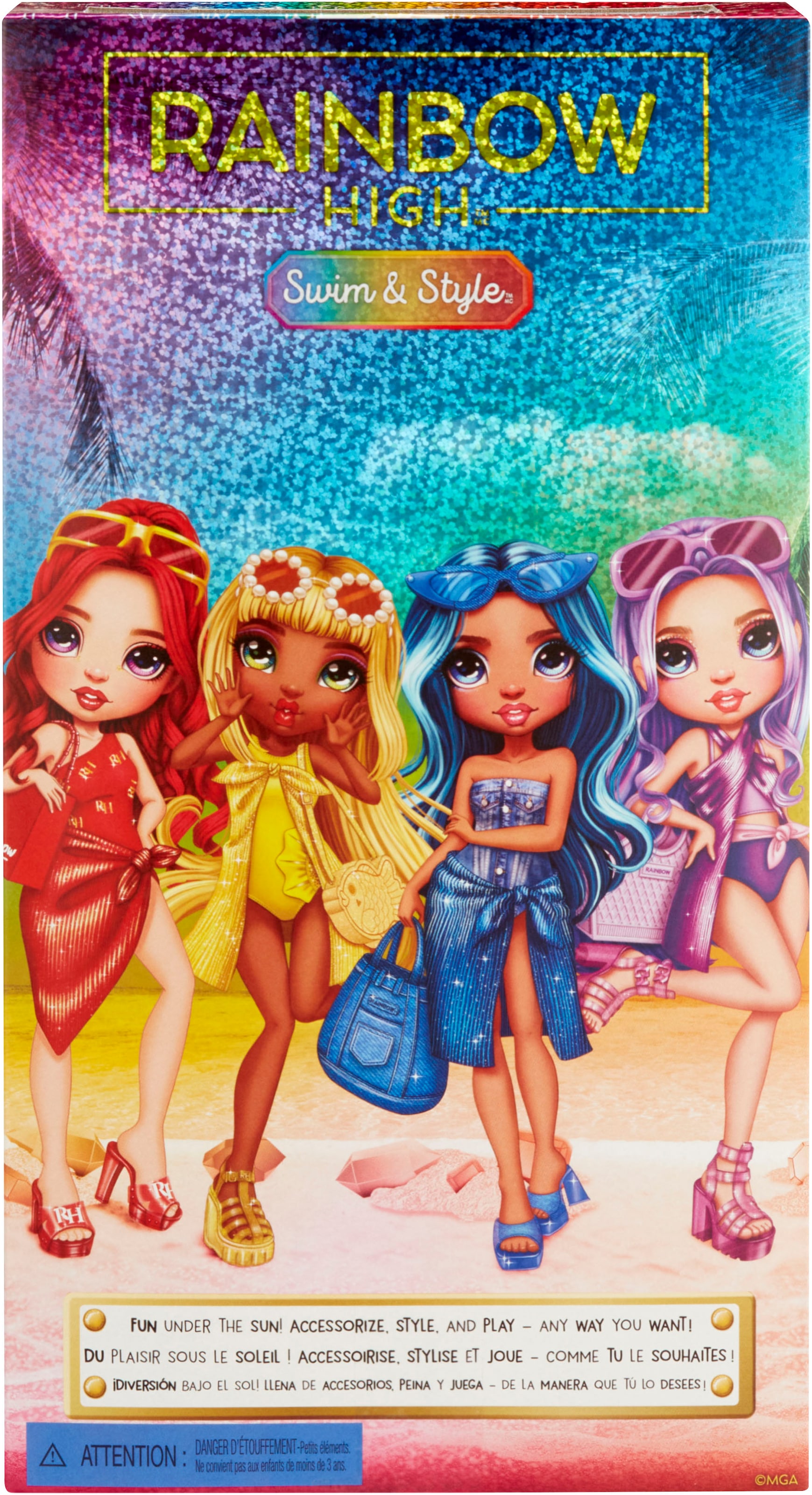 RAINBOW HIGH Anziehpuppe »Rainbow High Swim & Style  Fashion Doll- Skyler (Blue)«